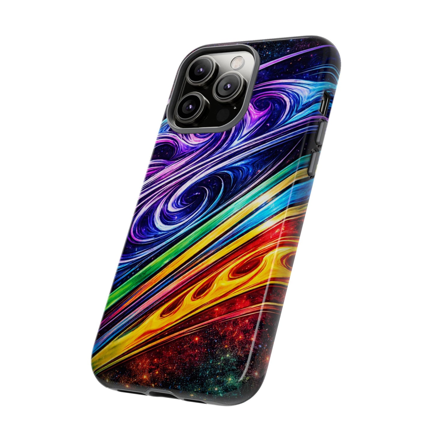 Abstract Cosmic Swirls phone case | Galaxy Rainbow Protective Case