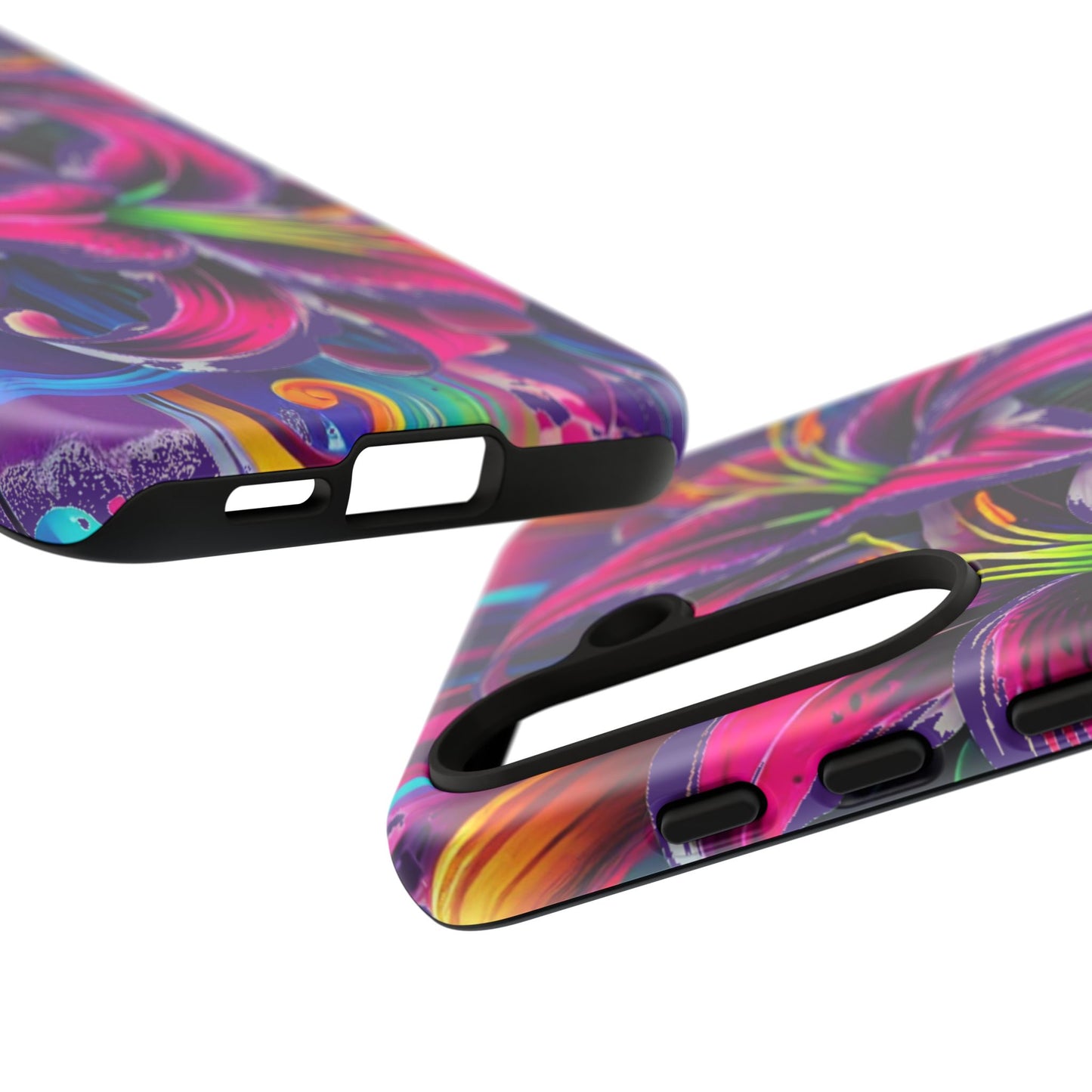 Neon Lily Illustration Tough Case | Floral Phone Cover