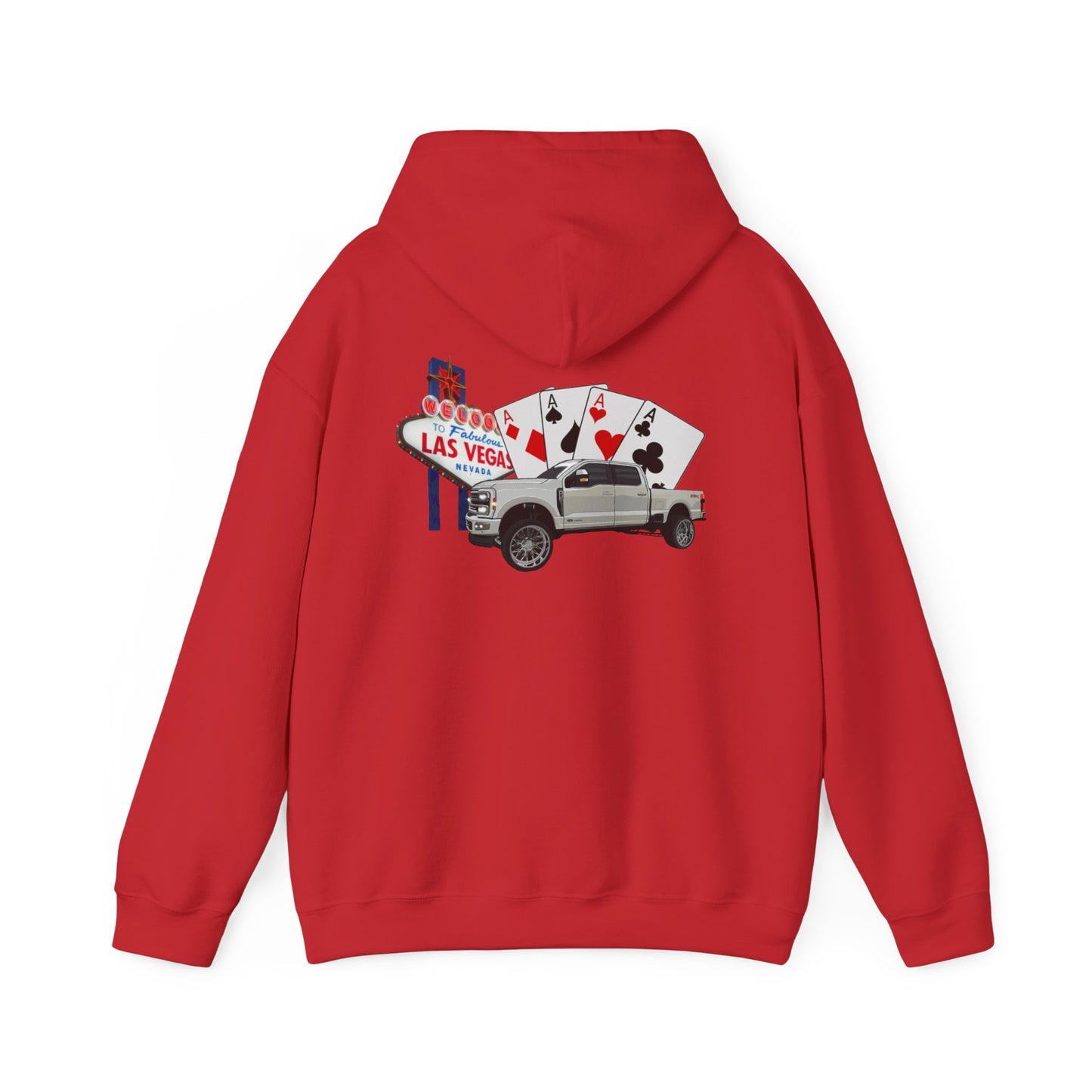 Las Vegas Truck Graphic Hoodie – Casino Cards & Welcome Sign Pullover