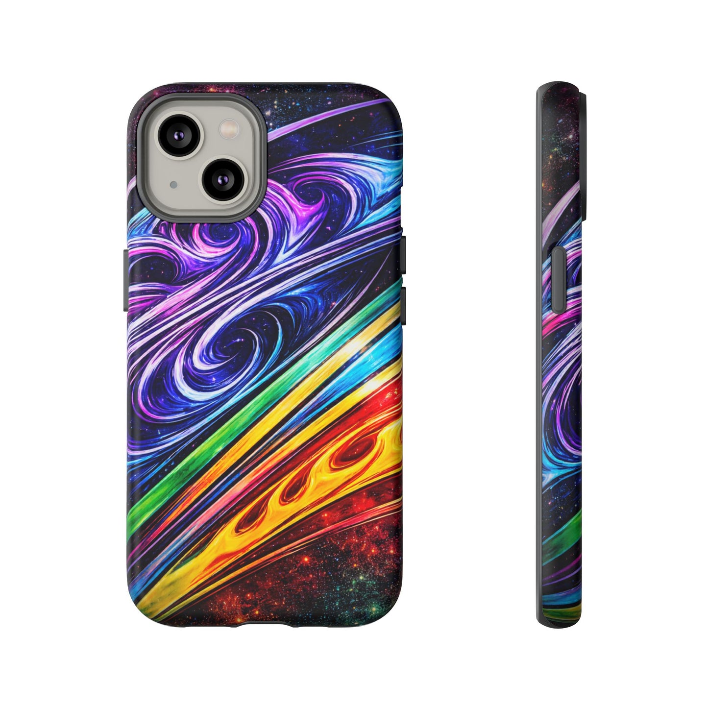 Abstract Cosmic Swirls phone case | Galaxy Rainbow Protective Case