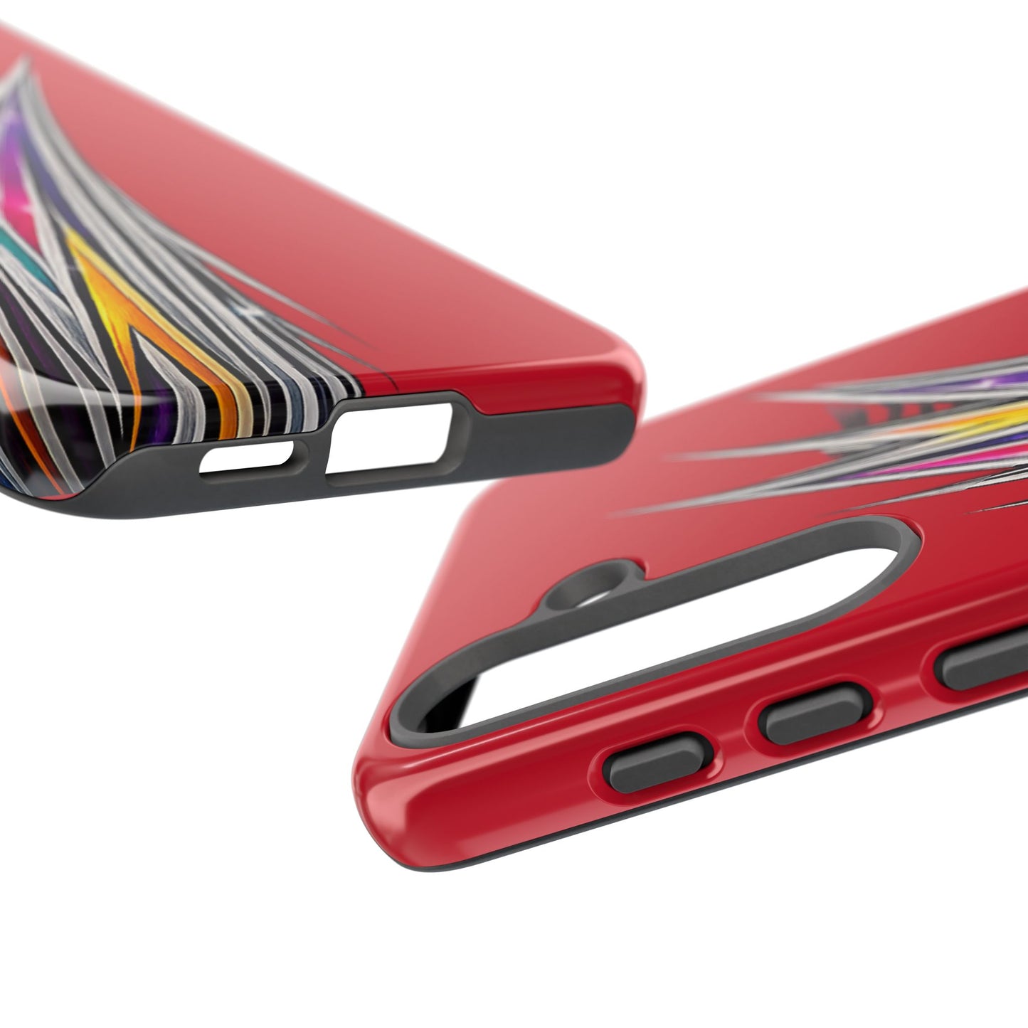 Colorburst Pinstripe Phone Case | Red Abstract Racing Stripe