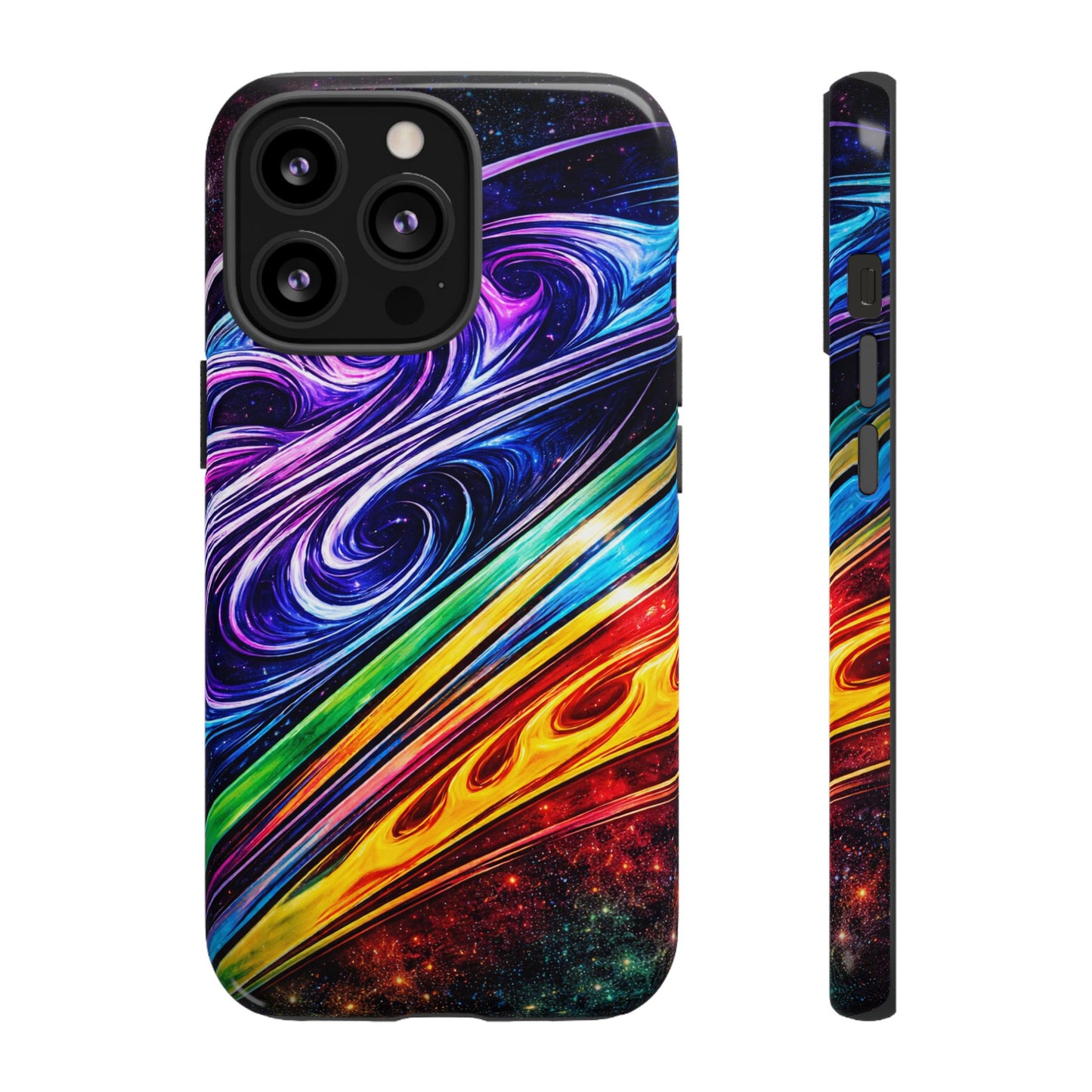 Abstract Cosmic Swirls phone case | Galaxy Rainbow Protective Case