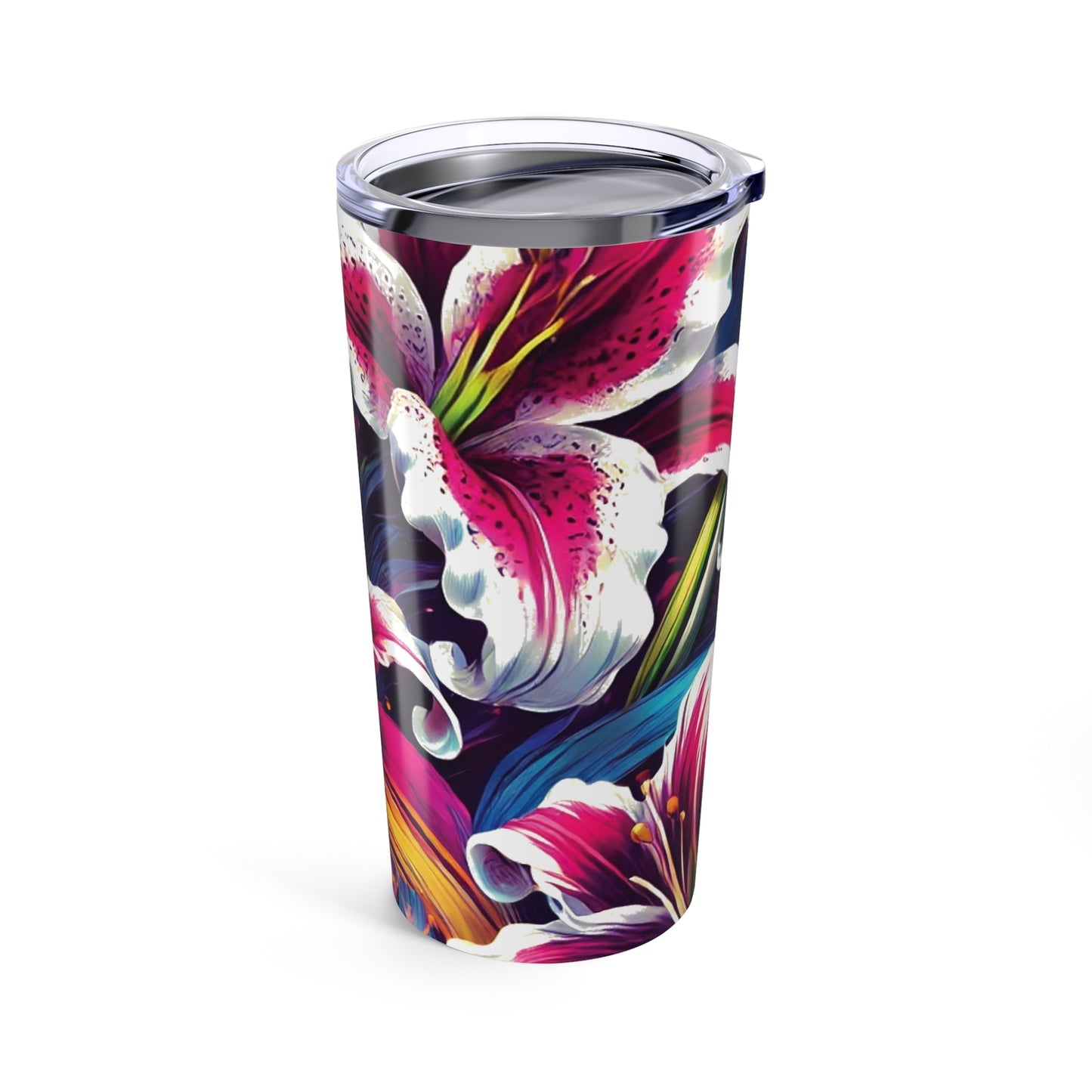 Vibrant Floral Tumbler 20oz - Travel Mug, Gift for Garden Lovers, Water Bottle,