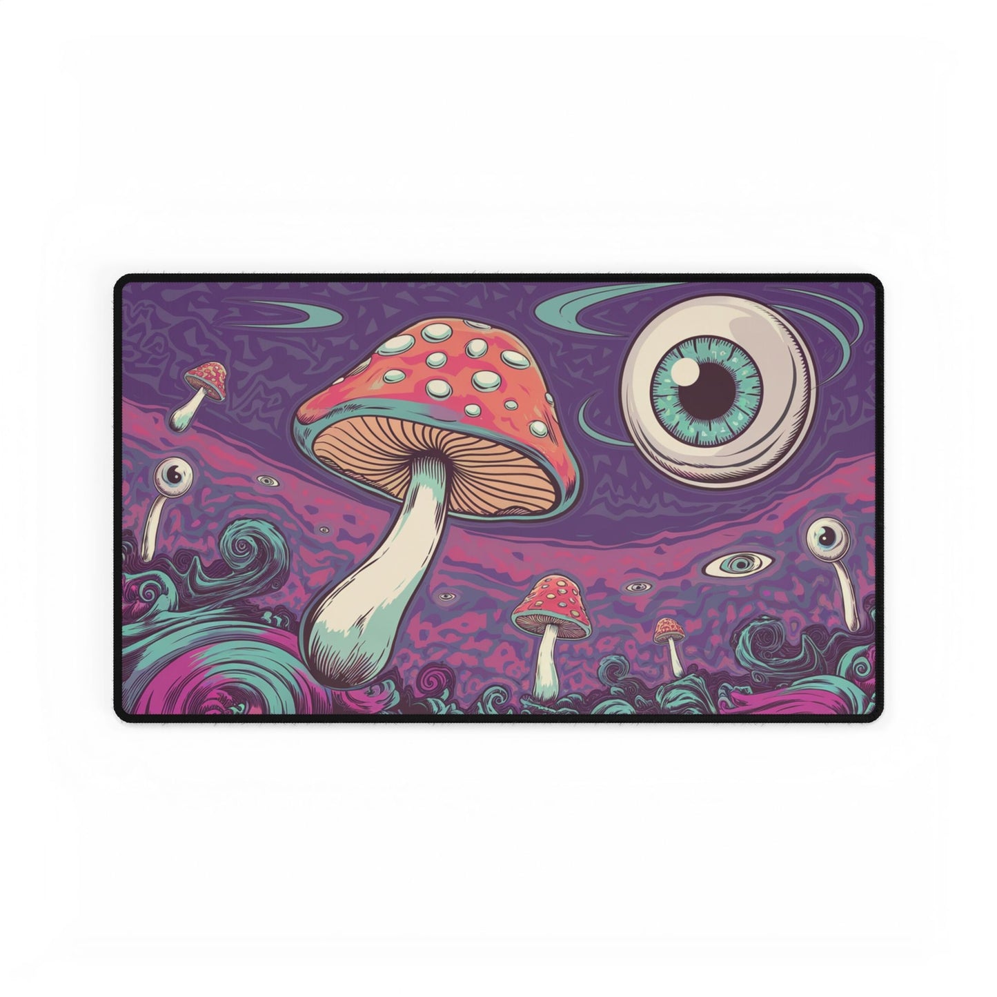 Psychedelic Desk Mat - Colorful Mushroom Design, Gaming, Office Decor, Gift