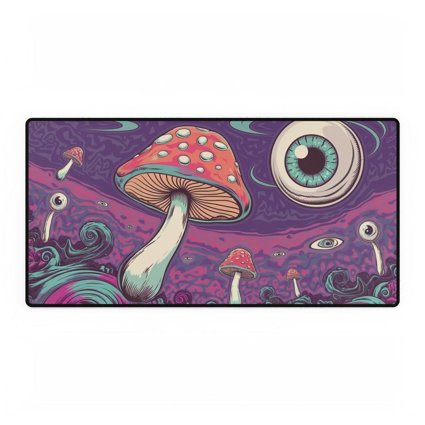 Psychedelic Desk Mat - Colorful Mushroom Design, Gaming, Office Decor, Gift