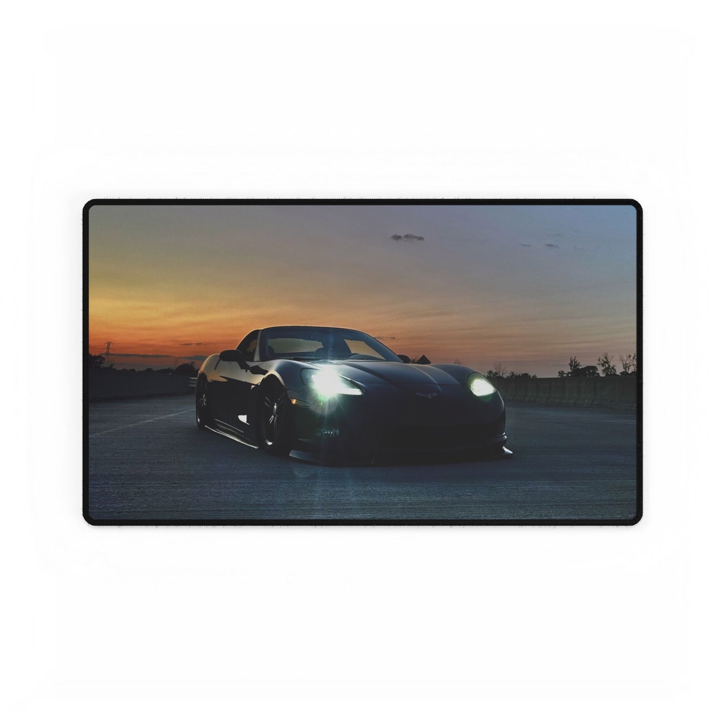 Desk Mat, C6 Corvette Sunset Design - Office Decor, Car Enthusiast Gift, Gaming