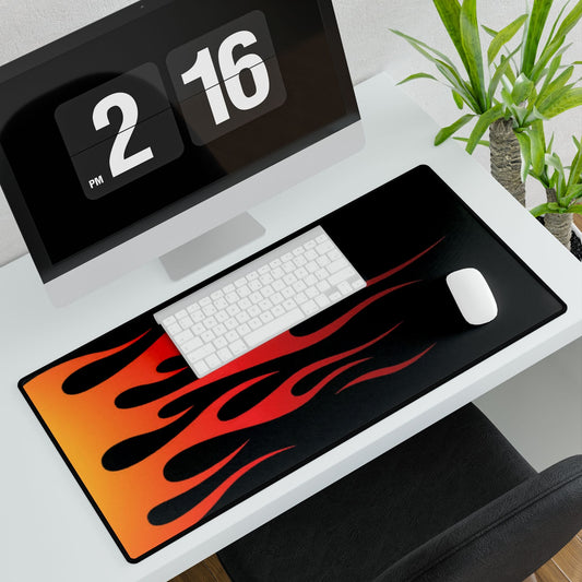 Desk Mats - Flames Design, Fire Pattern Mouse Pad, Desk Accessories, Office