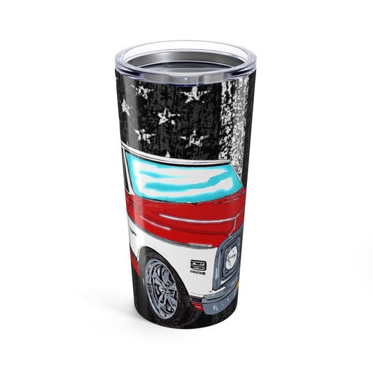 Tumbler 20oz with American flag, Patriotic Drinkware, USA Gift Cup, Red White