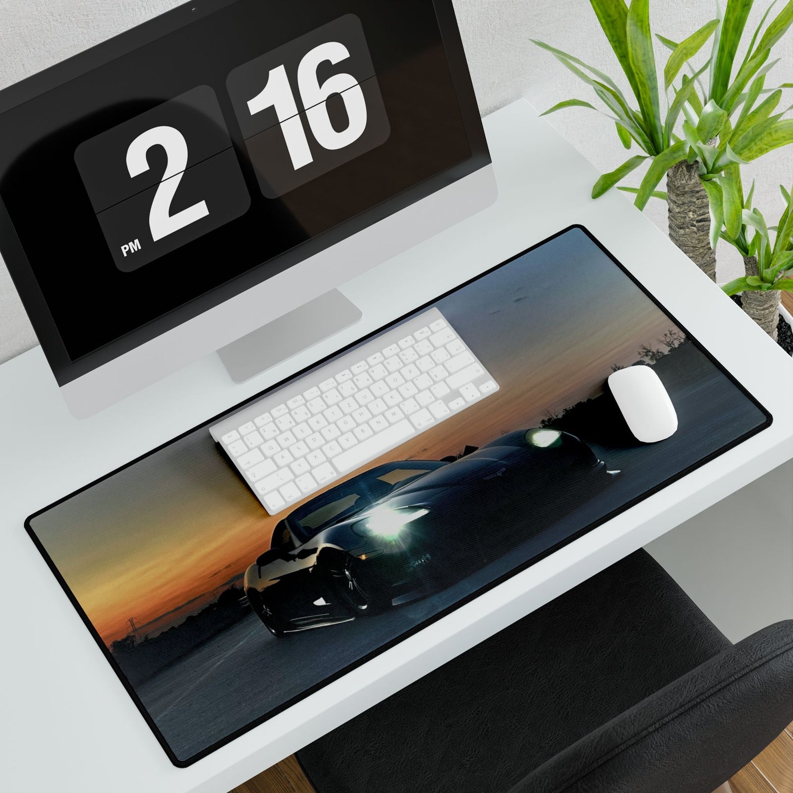 Desk Mat, C6 Corvette Sunset Design - Office Decor, Car Enthusiast Gift, Gaming