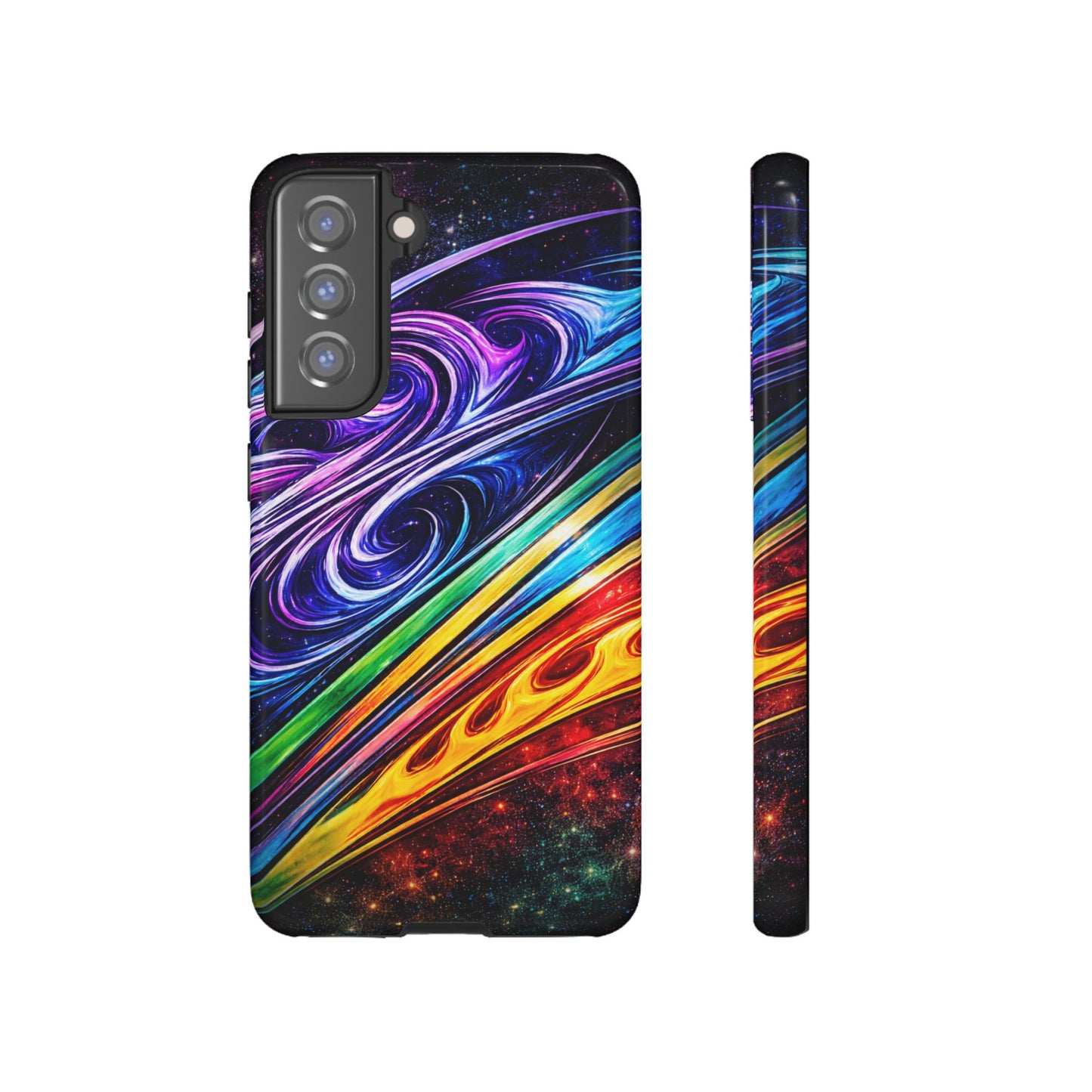 Abstract Cosmic Swirls phone case | Galaxy Rainbow Protective Case