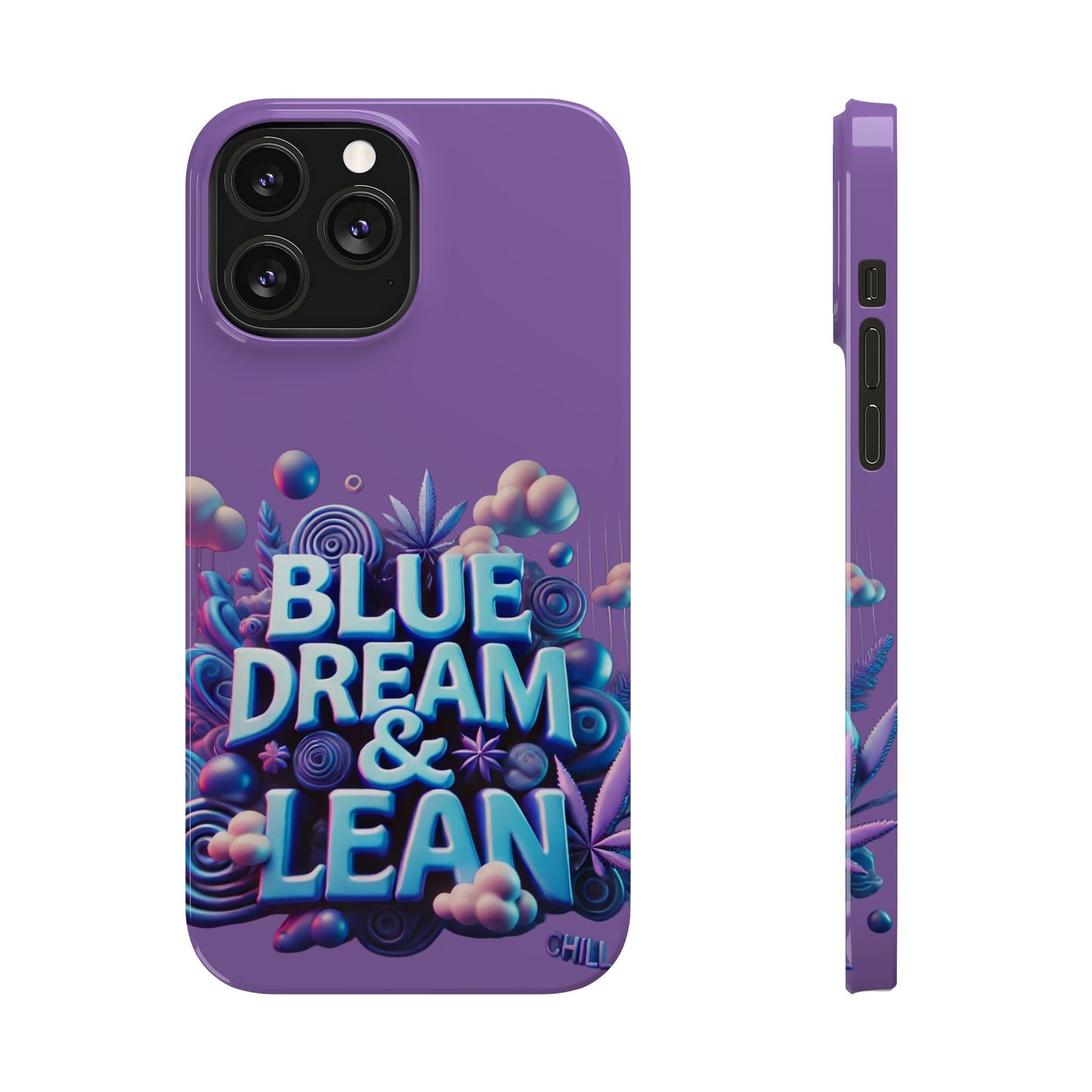 Vibrant Slim Phone Cases - 'Blue Dream & Lean' Design for Trendsetters