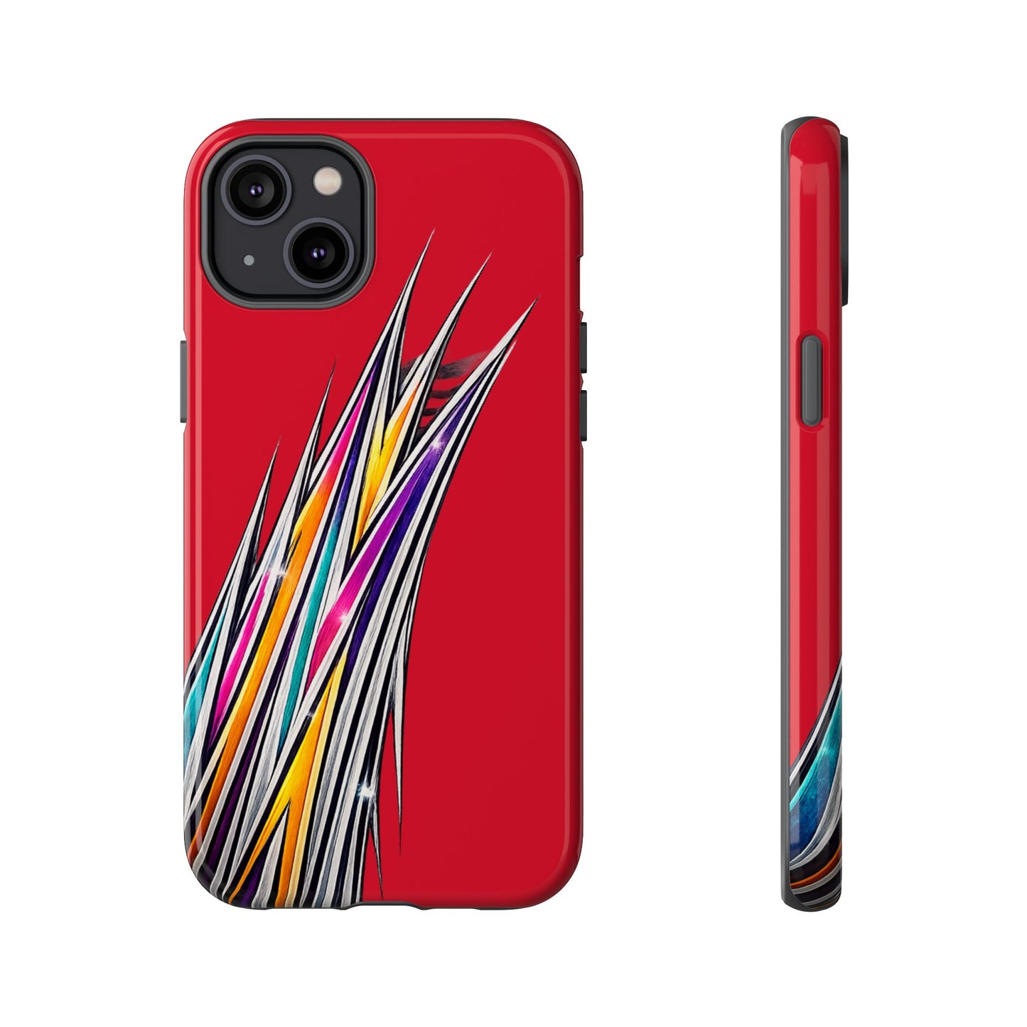 Colorburst Pinstripe Phone Case | Red Abstract Racing Stripe