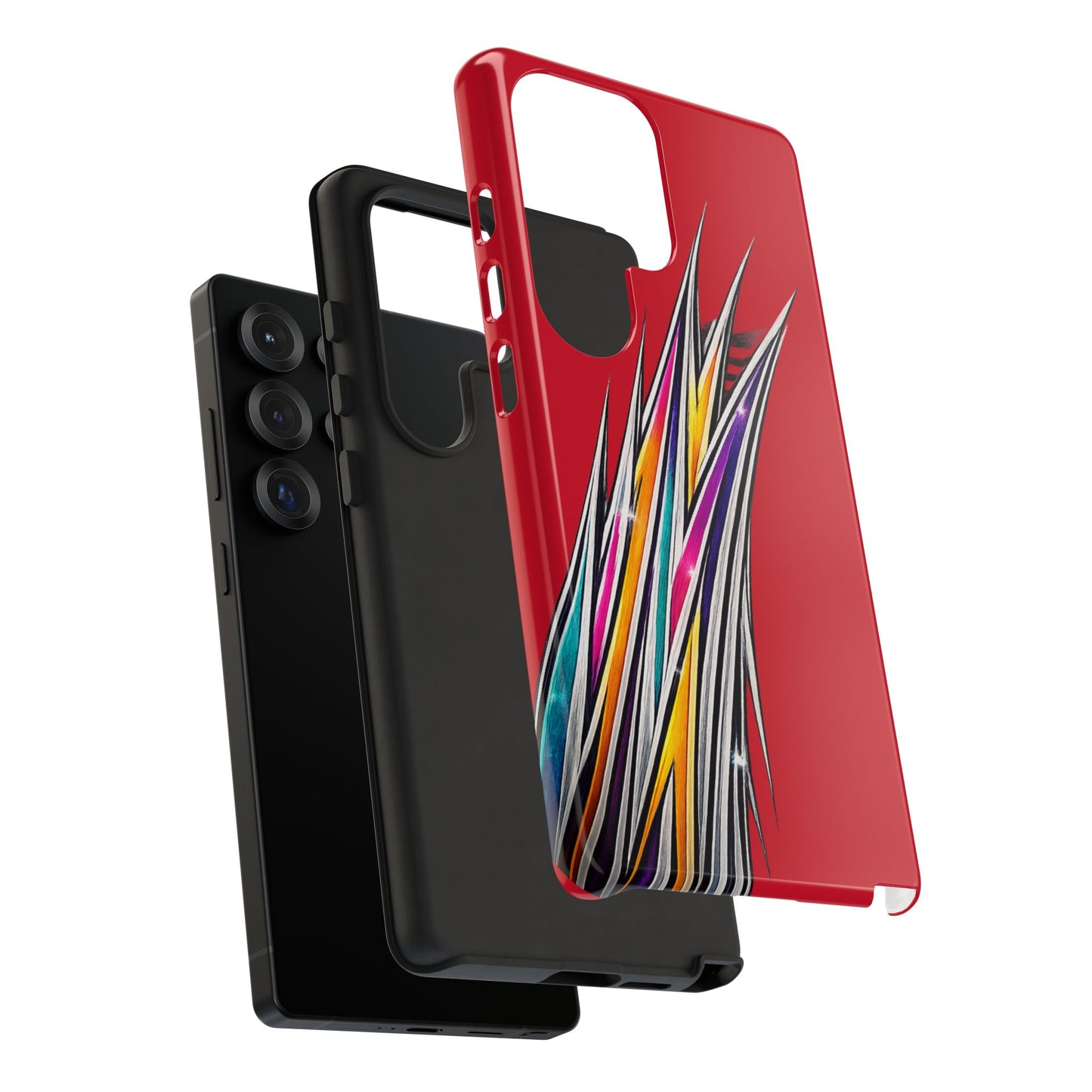 Colorburst Pinstripe Phone Case | Red Abstract Racing Stripe
