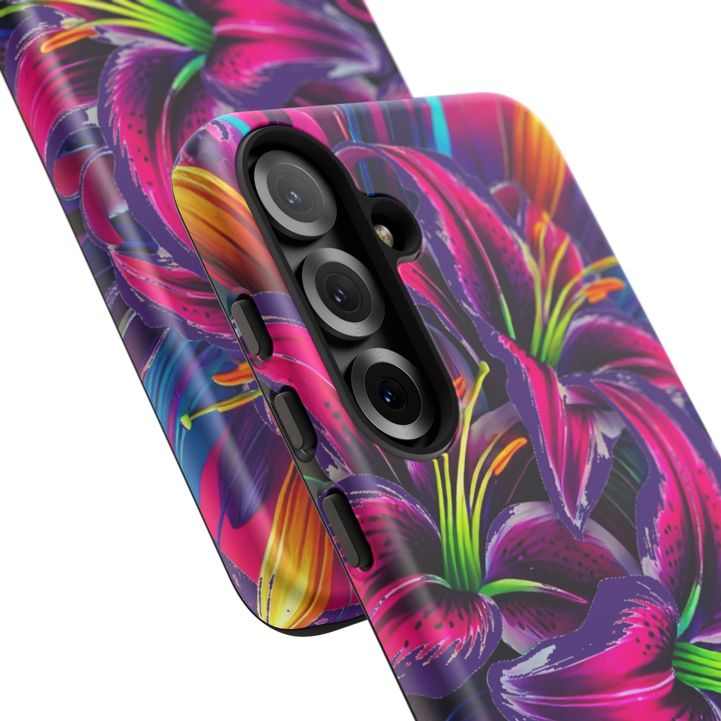 Neon Lily Illustration Tough Case | Floral Phone Cover