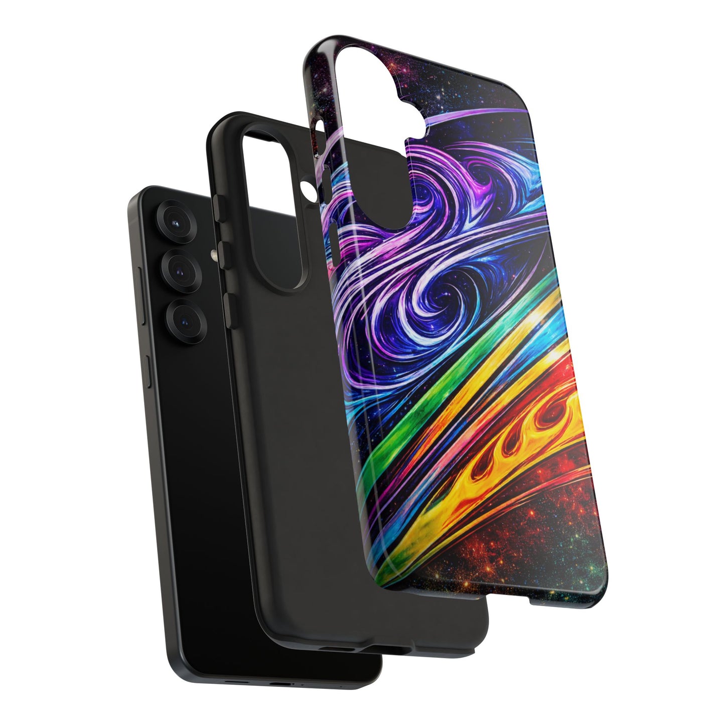 Abstract Cosmic Swirls phone case | Galaxy Rainbow Protective Case