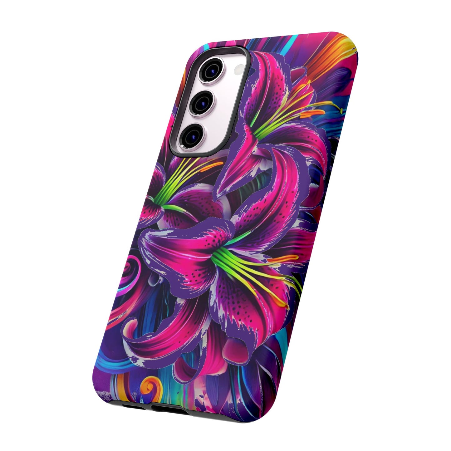Neon Lily Illustration Tough Case | Floral Phone Cover