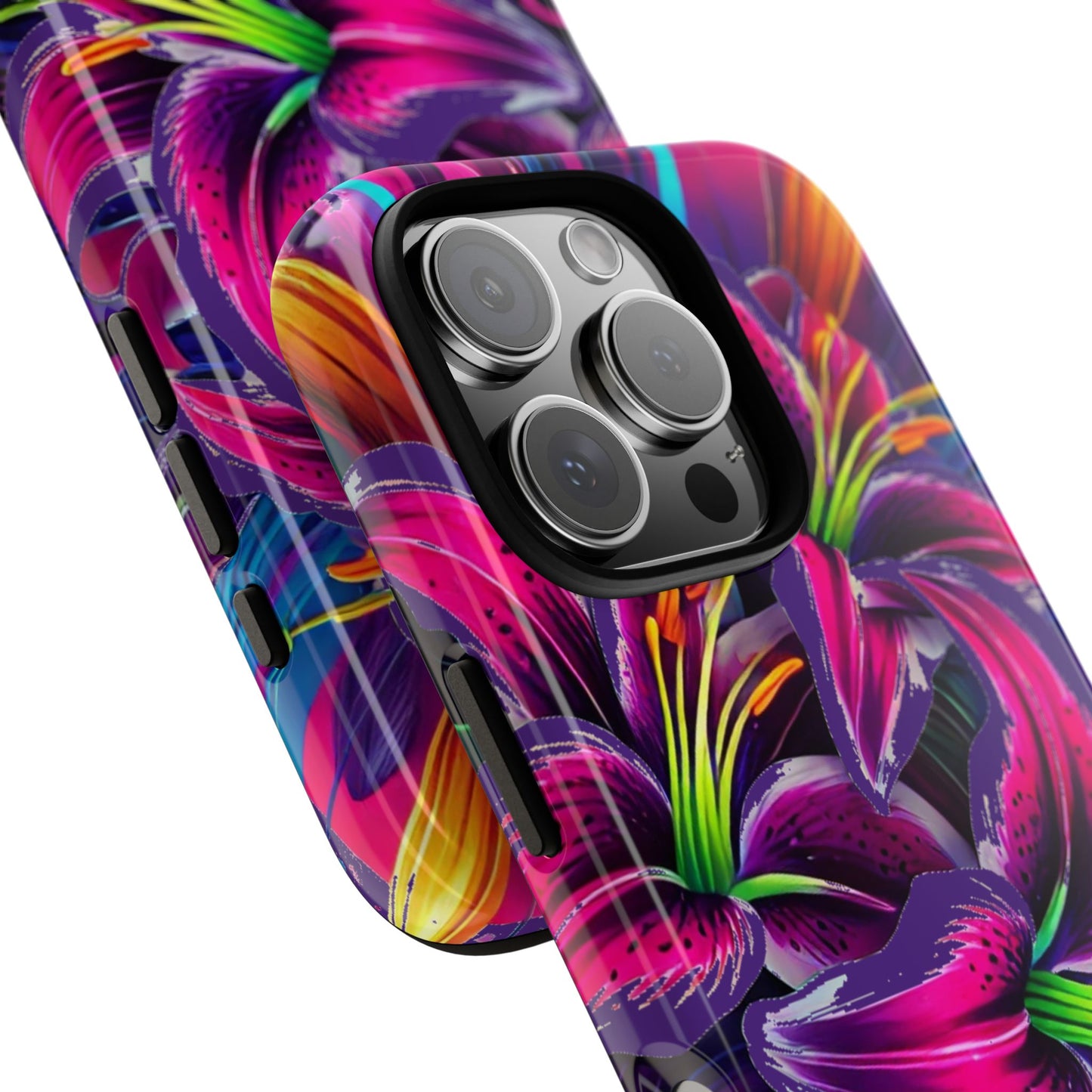 Neon Lily Illustration Tough Case | Floral Phone Cover