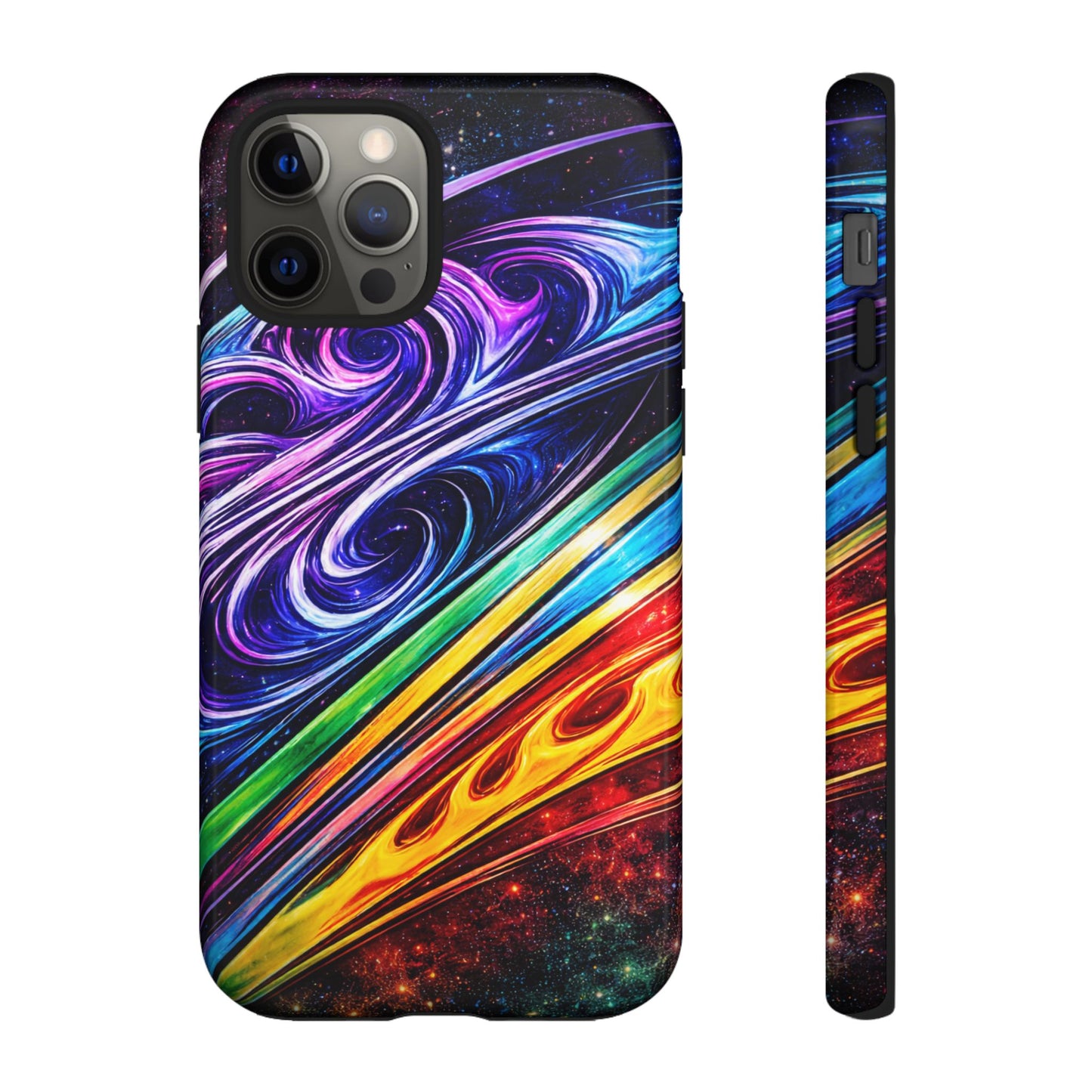 Abstract Cosmic Swirls phone case | Galaxy Rainbow Protective Case