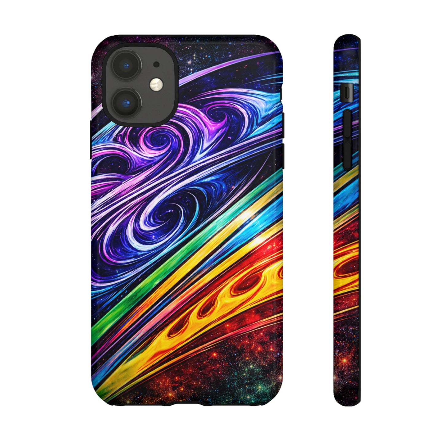 Abstract Cosmic Swirls phone case | Galaxy Rainbow Protective Case