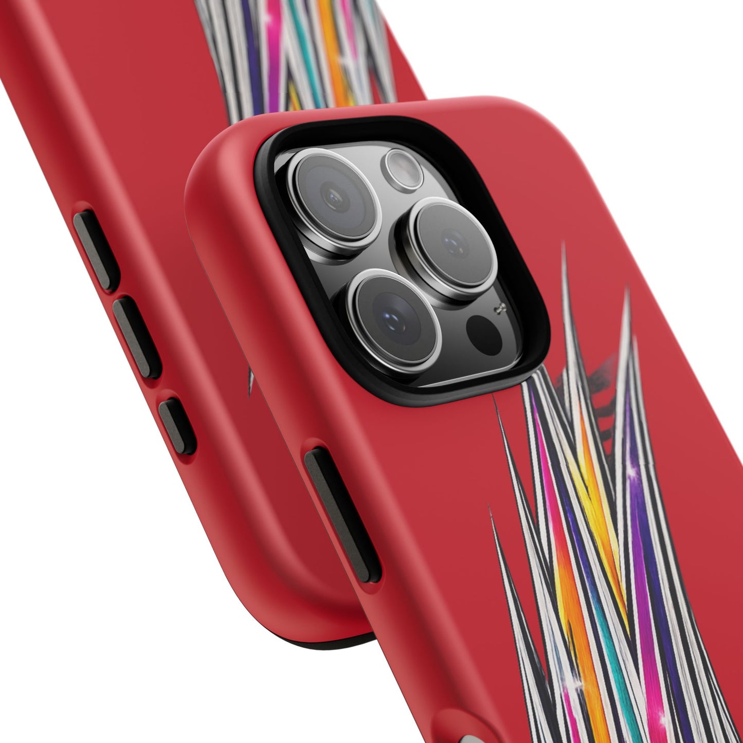 Colorburst Pinstripe Phone Case | Red Abstract Racing Stripe