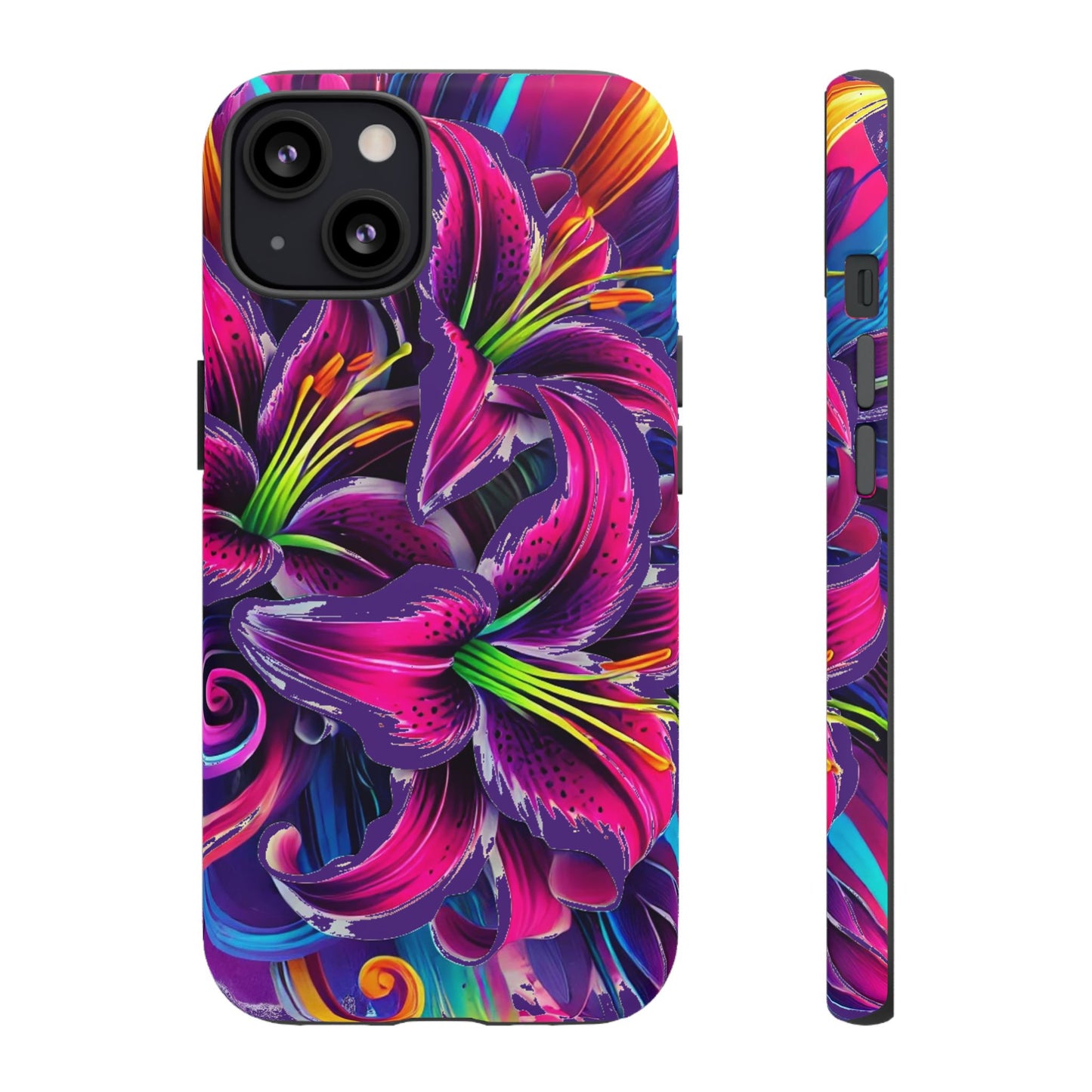 Neon Lily Illustration Tough Case | Floral Phone Cover