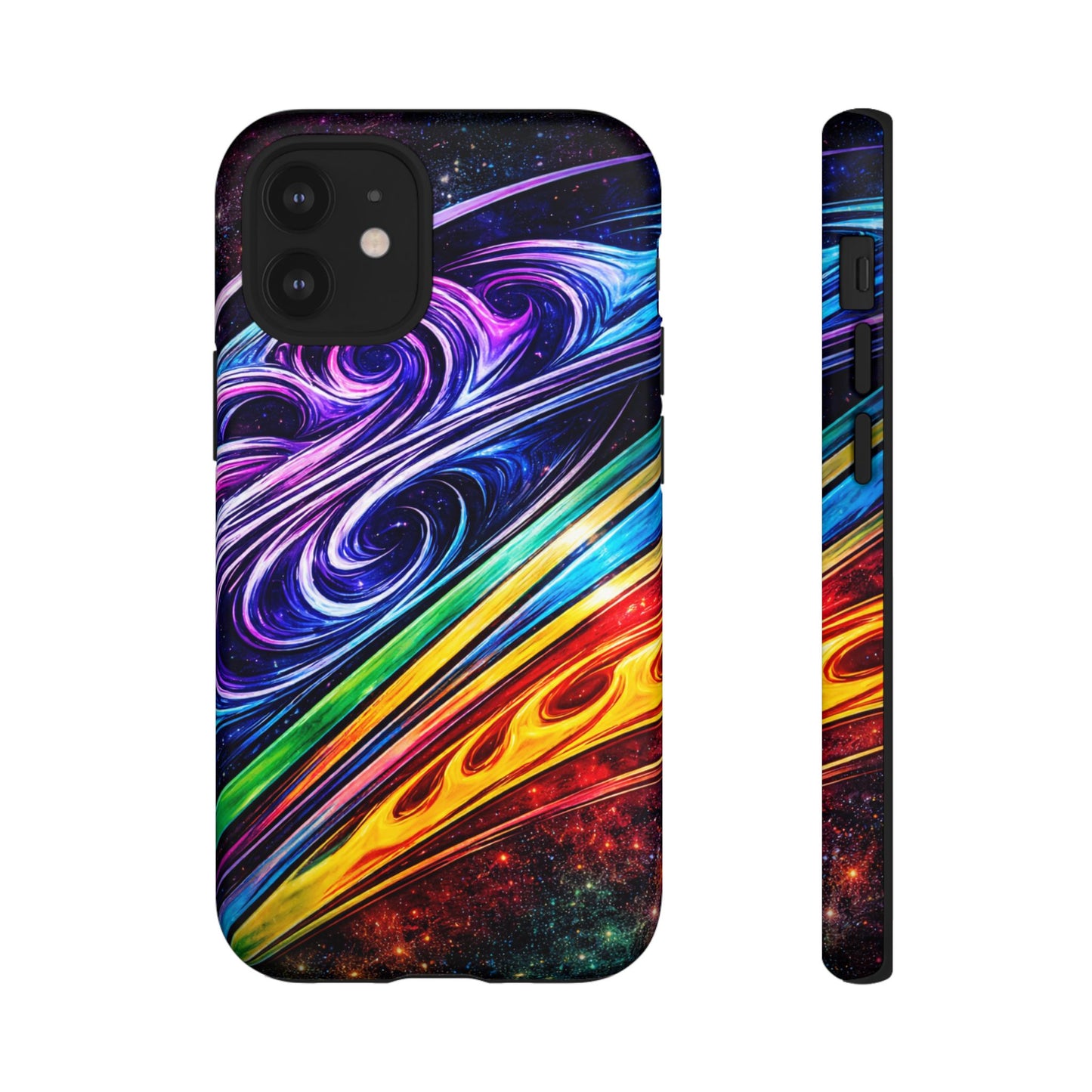 Abstract Cosmic Swirls phone case | Galaxy Rainbow Protective Case
