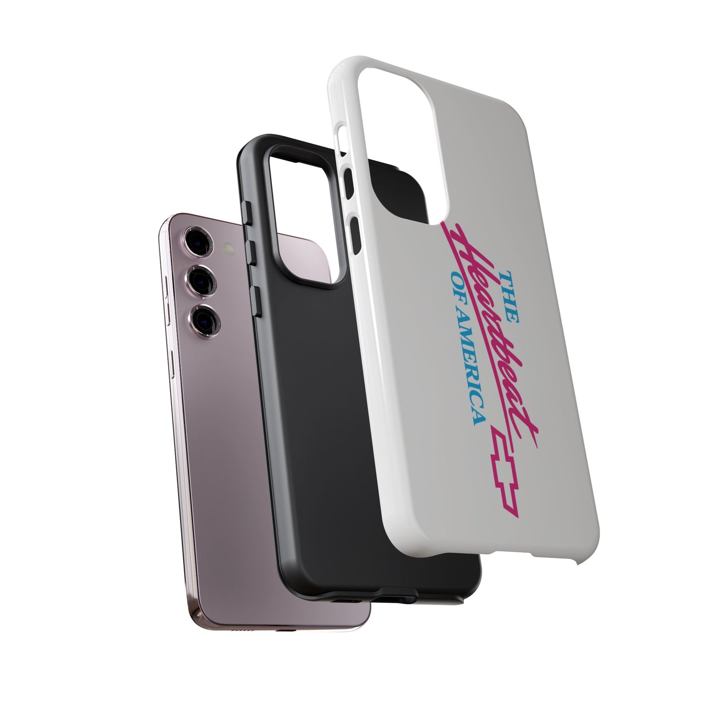 White  “The Heartbeat of America” Retro Chevy Logo, Slim Protective Cover