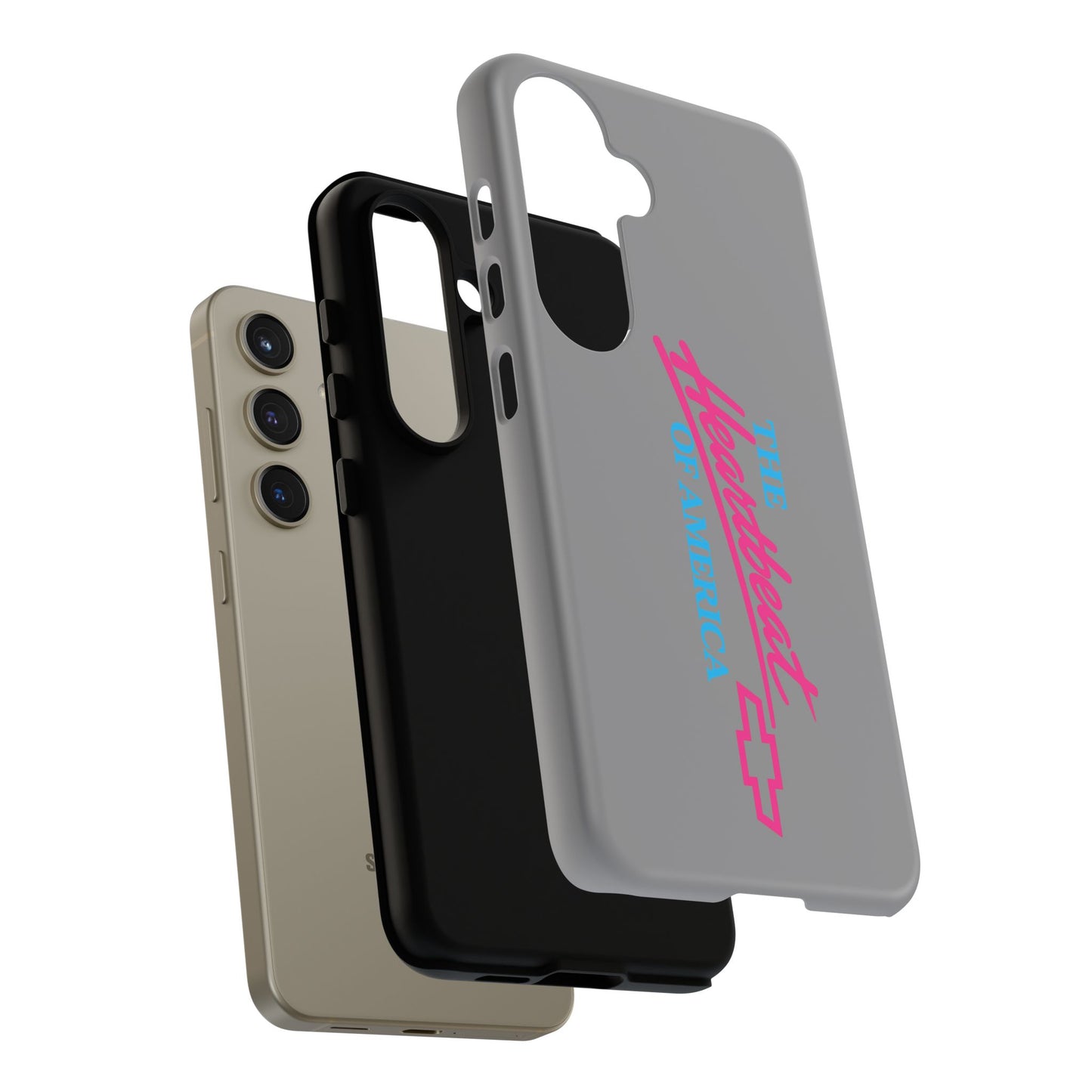 Silver “The Heartbeat of America” Retro Chevy Logo, Slim Protective Cover