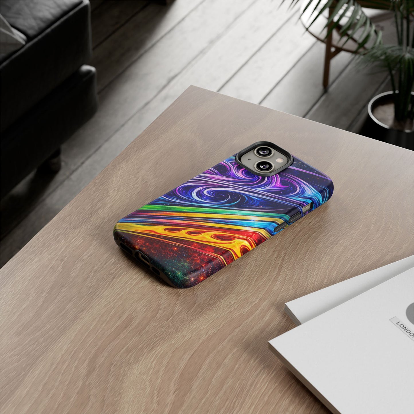 Abstract Cosmic Swirls phone case | Galaxy Rainbow Protective Case