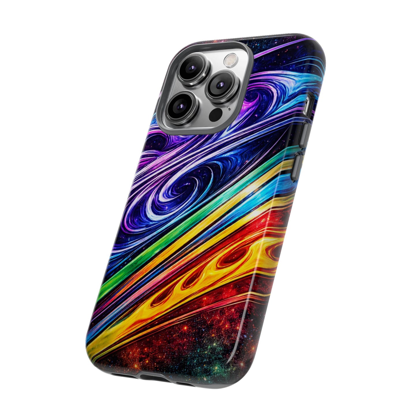 Abstract Cosmic Swirls phone case | Galaxy Rainbow Protective Case