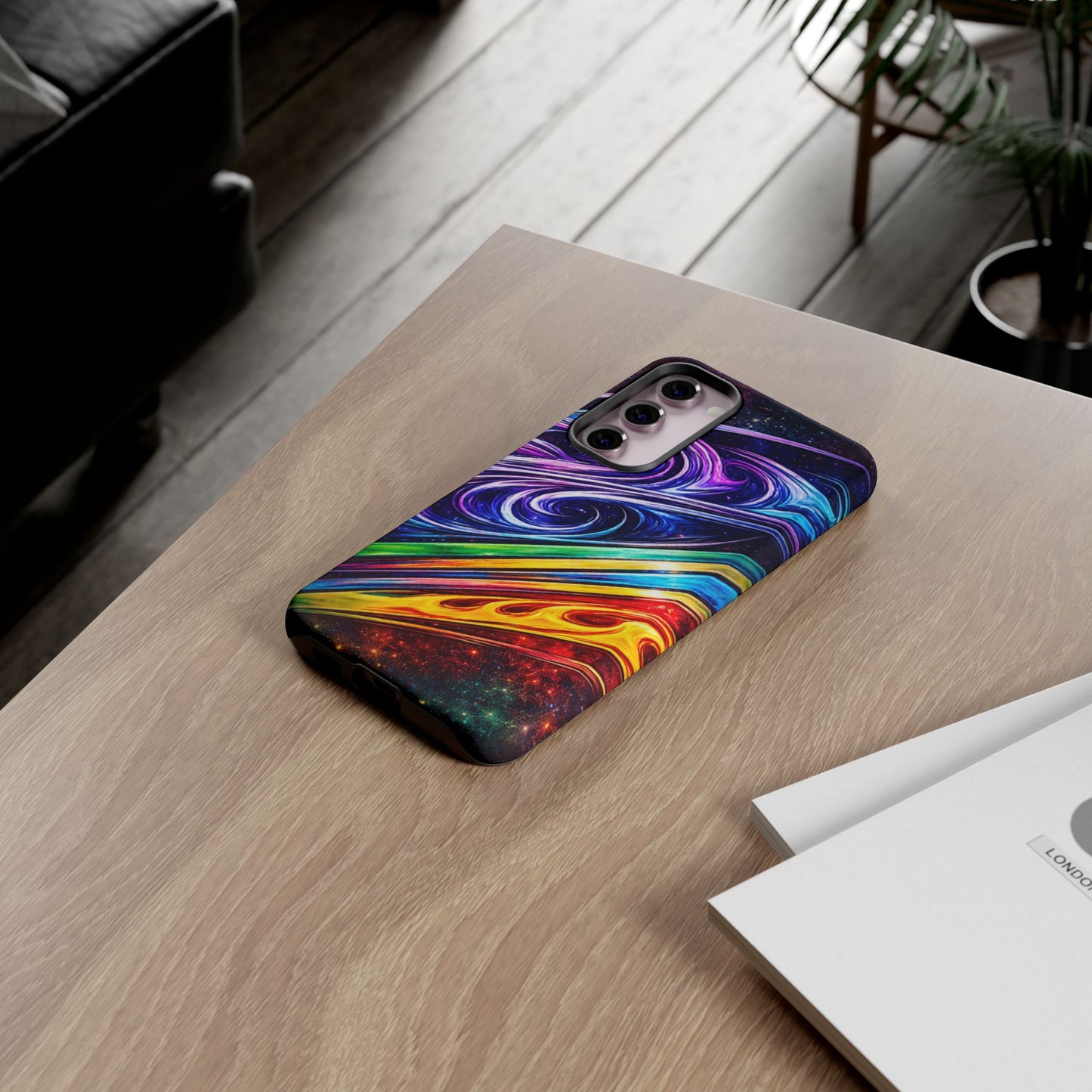 Abstract Cosmic Swirls phone case | Galaxy Rainbow Protective Case