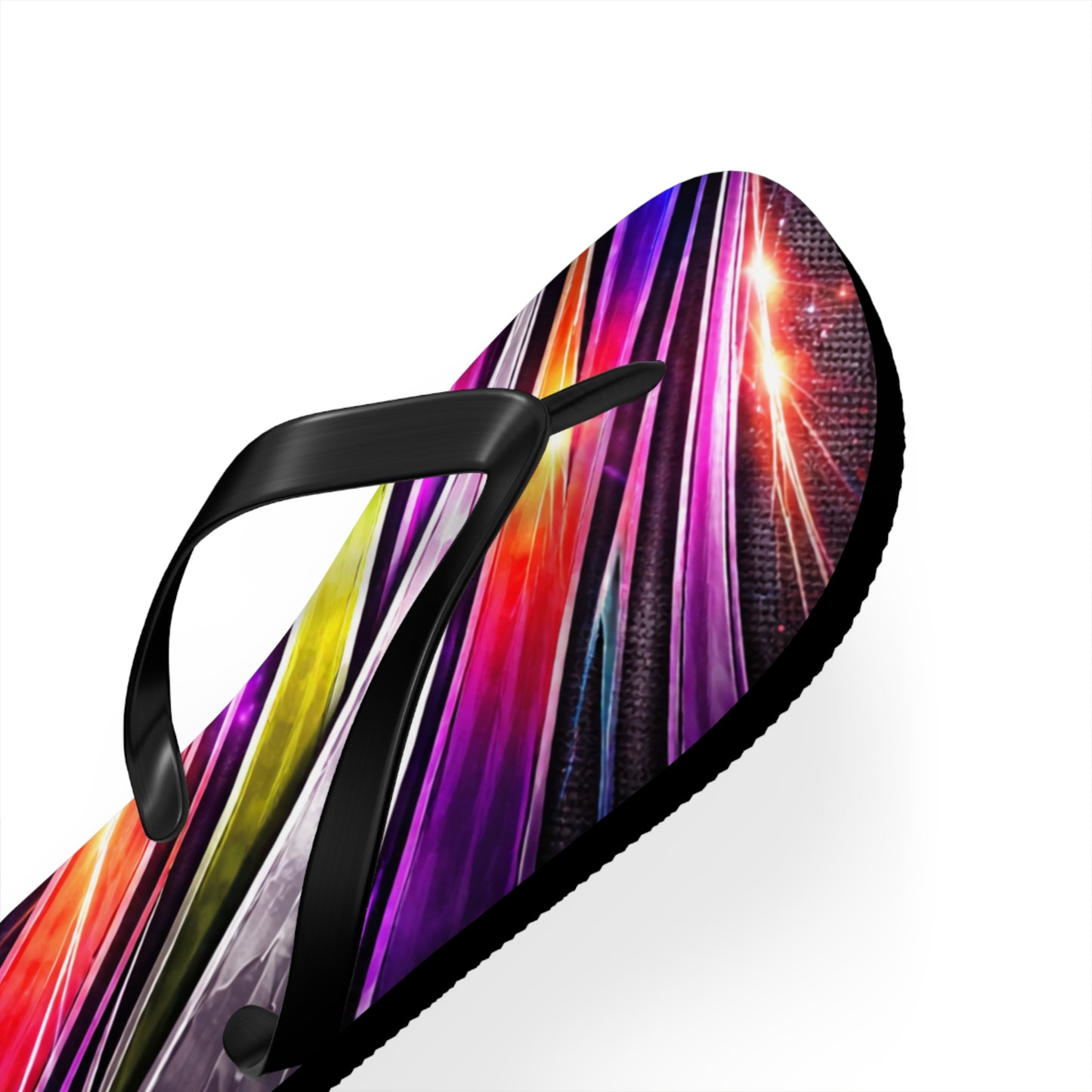 Neon Galaxy Flip Flops — Colorful Space Wave Beach Sandals