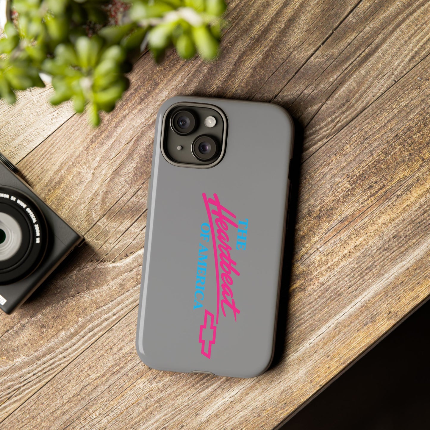 Silver “The Heartbeat of America” Retro Chevy Logo, Slim Protective Cover