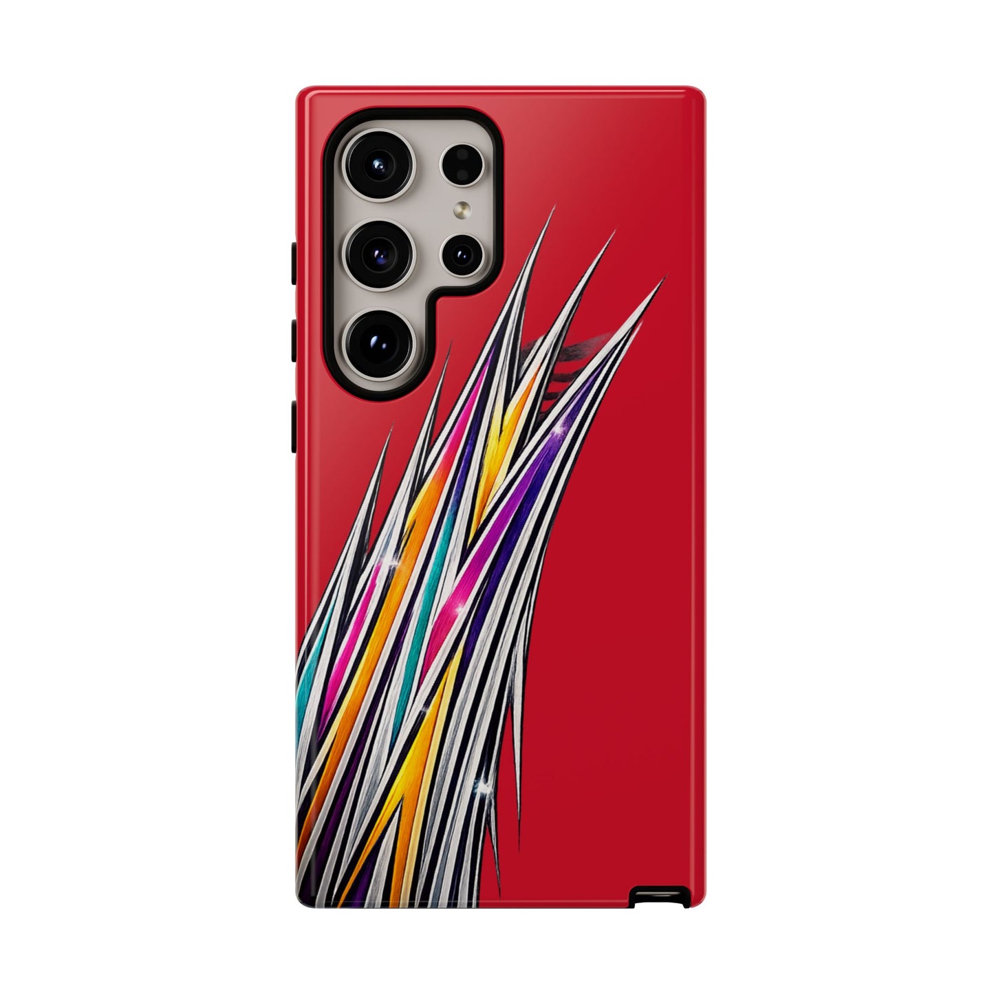 Colorburst Pinstripe Phone Case | Red Abstract Racing Stripe
