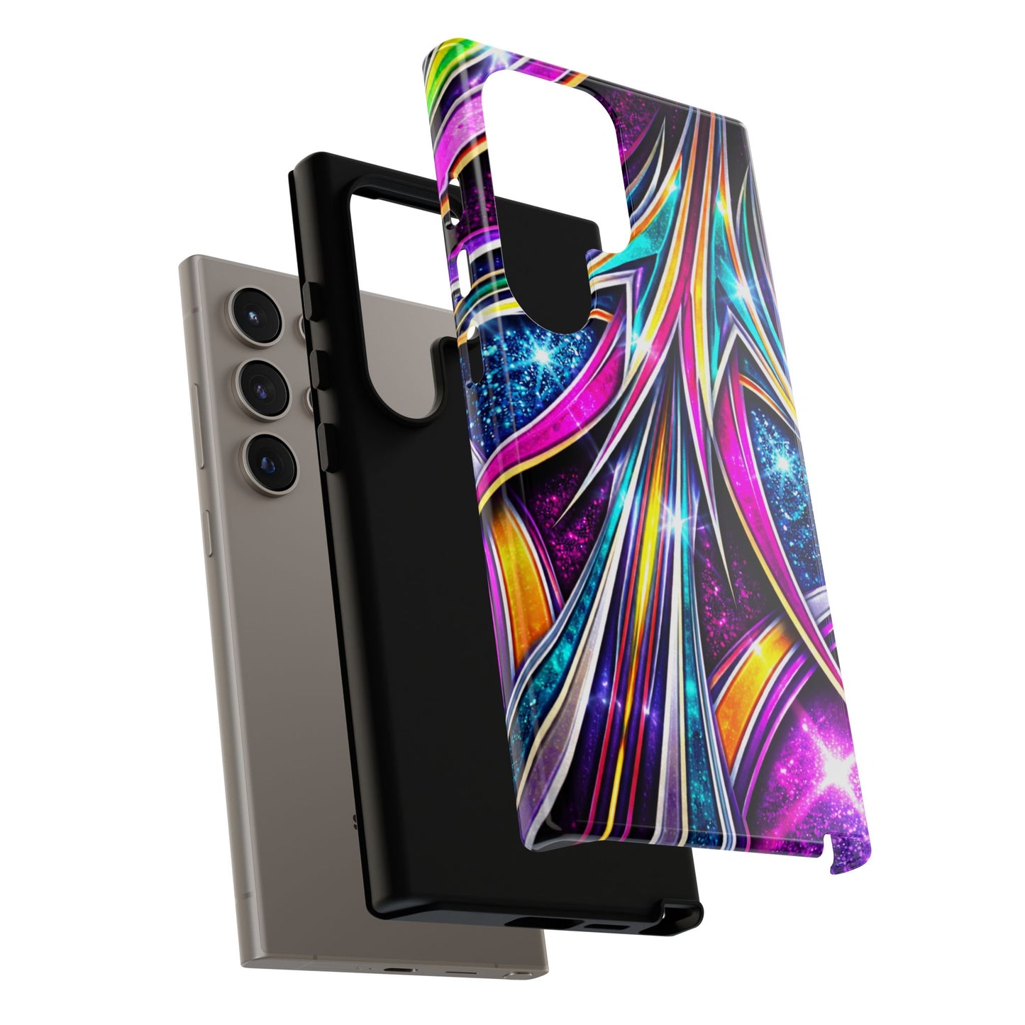Custom Lowrider Pinstripe Swirl Tough Phone Case – Impact Resistant