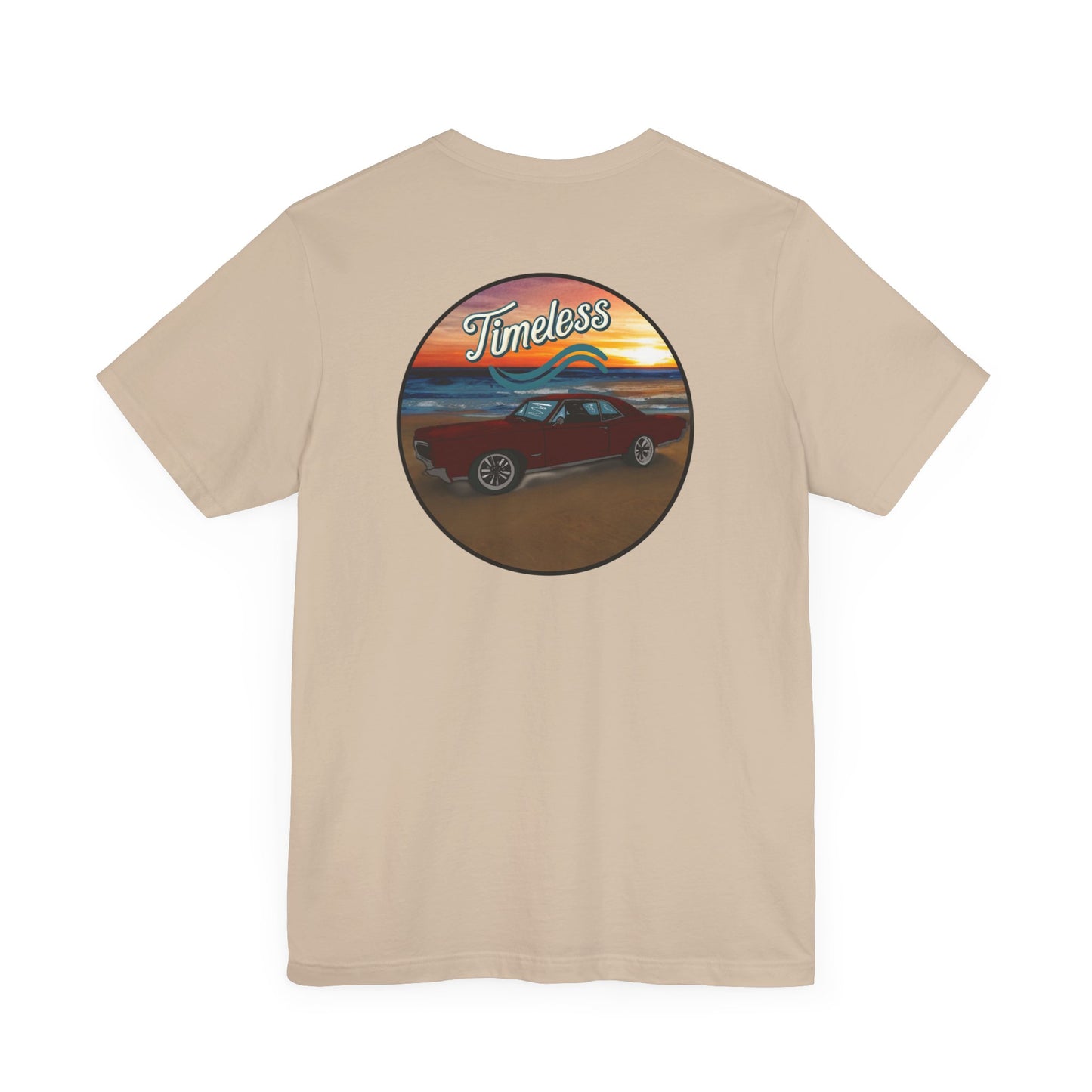 Vintage GTO on Beach Unisex Tee, Muscle Car Lover Gift, Classic Car Enthusiast