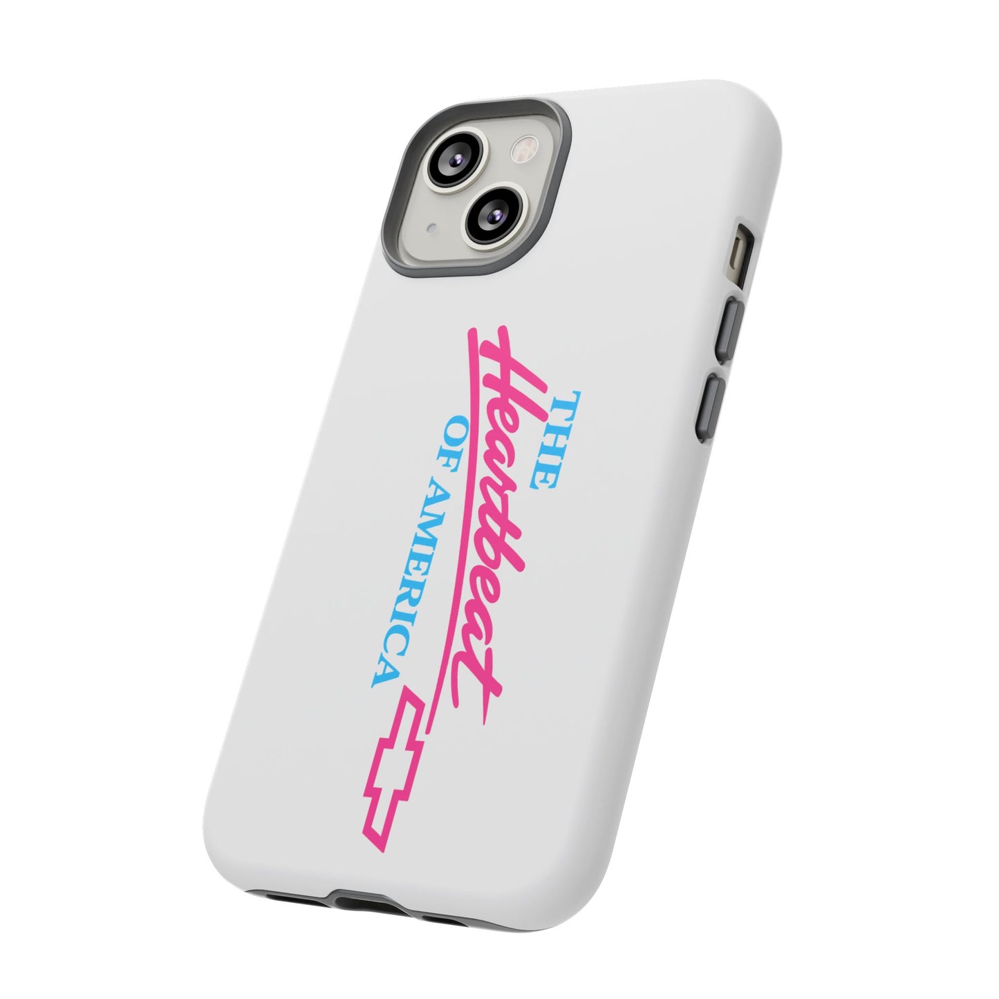 White  “The Heartbeat of America” Retro Chevy Logo, Slim Protective Cover