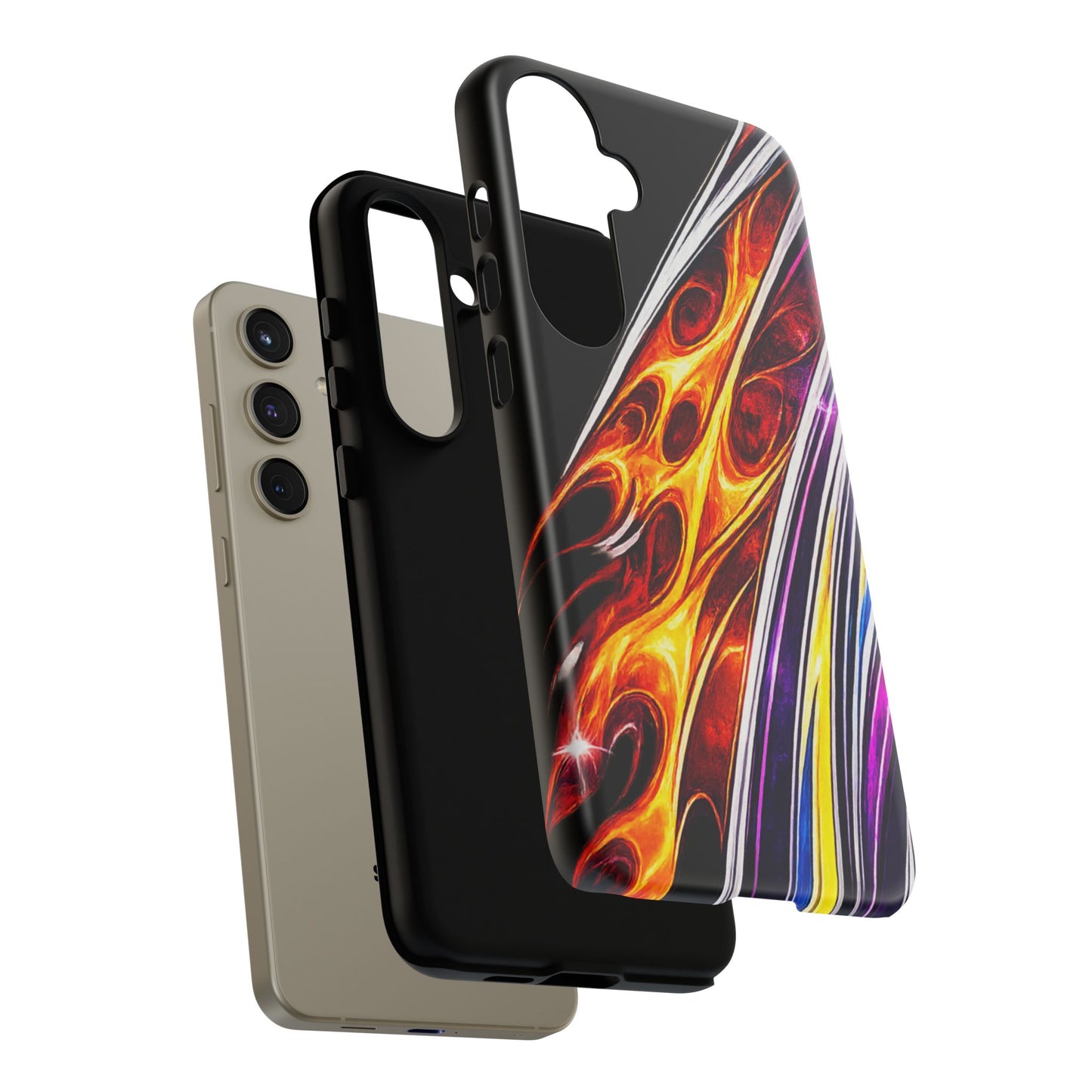 Flaming Abstract Stripes Tough Case | Colorful Phone Cover