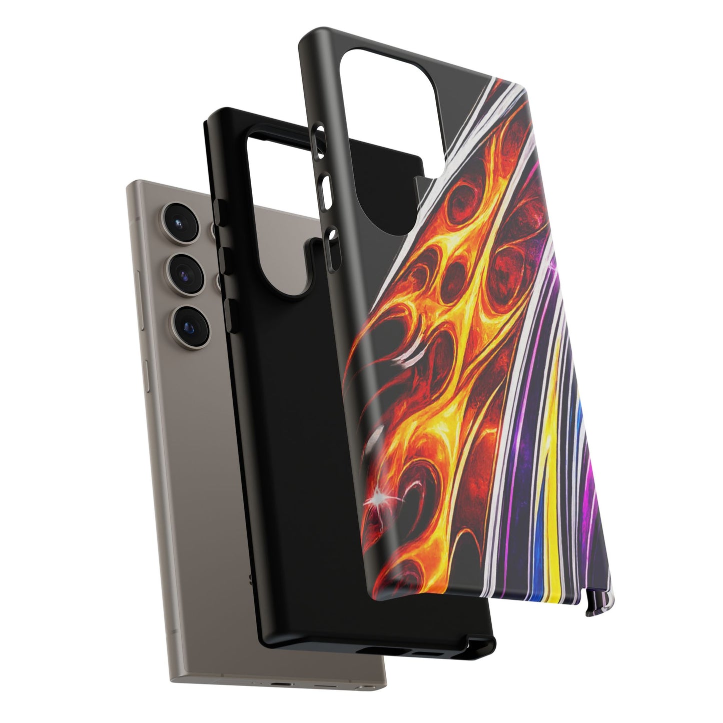 Flaming Abstract Stripes Tough Case | Colorful Phone Cover