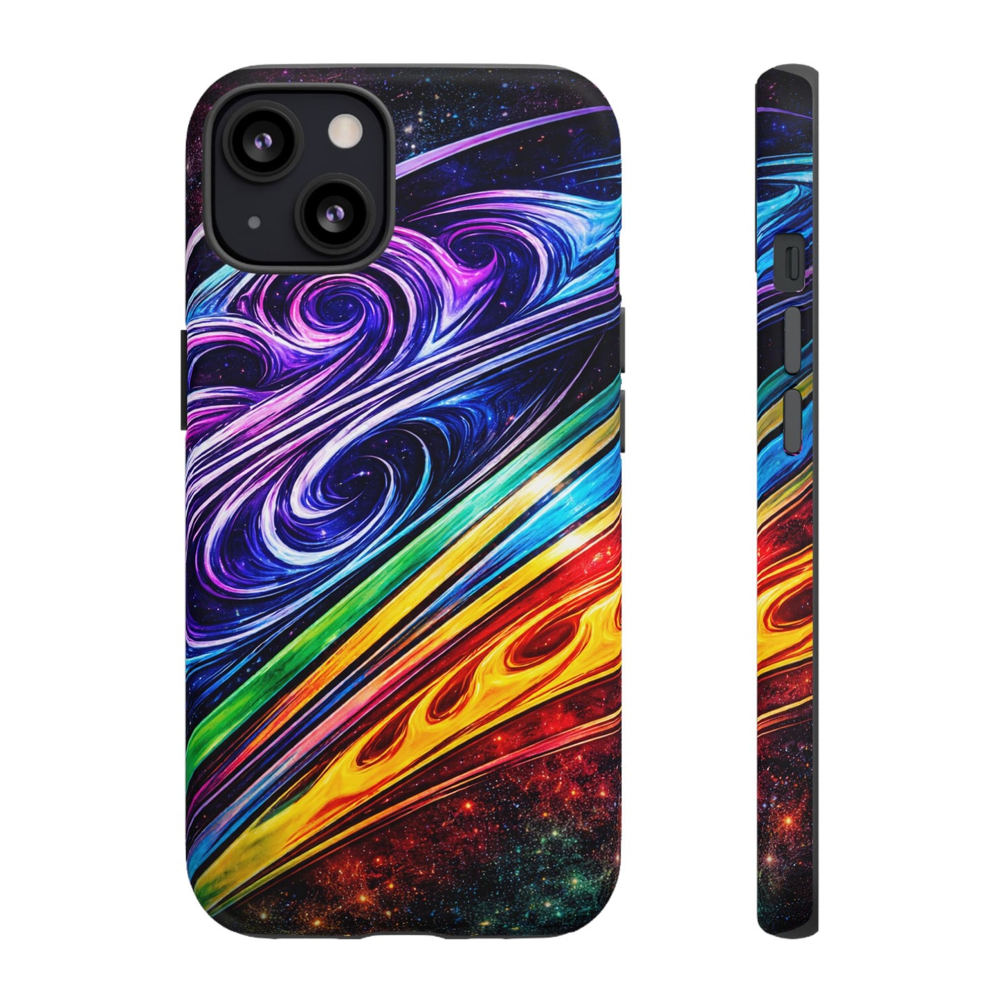 Abstract Cosmic Swirls phone case | Galaxy Rainbow Protective Case