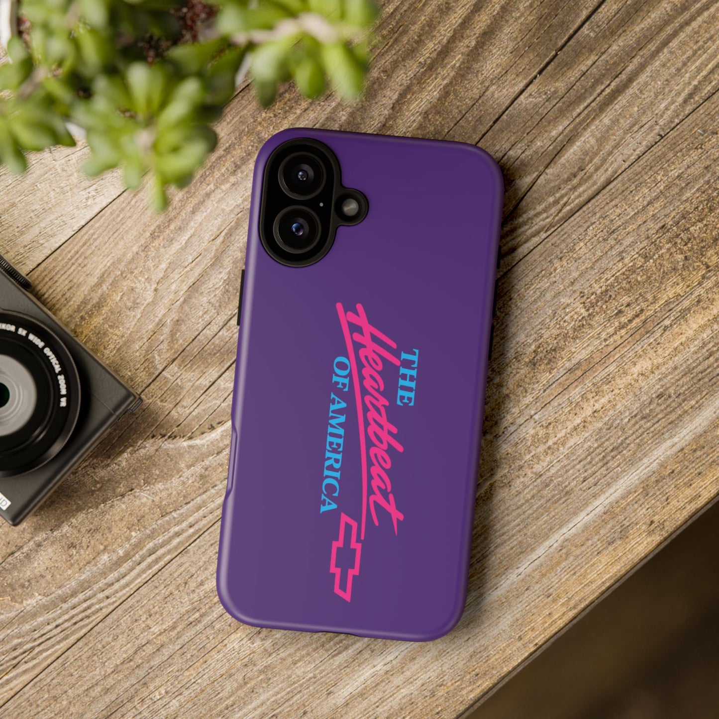 Purple  “The Heartbeat of America” Retro Chevy Logo, Slim Protective Cover