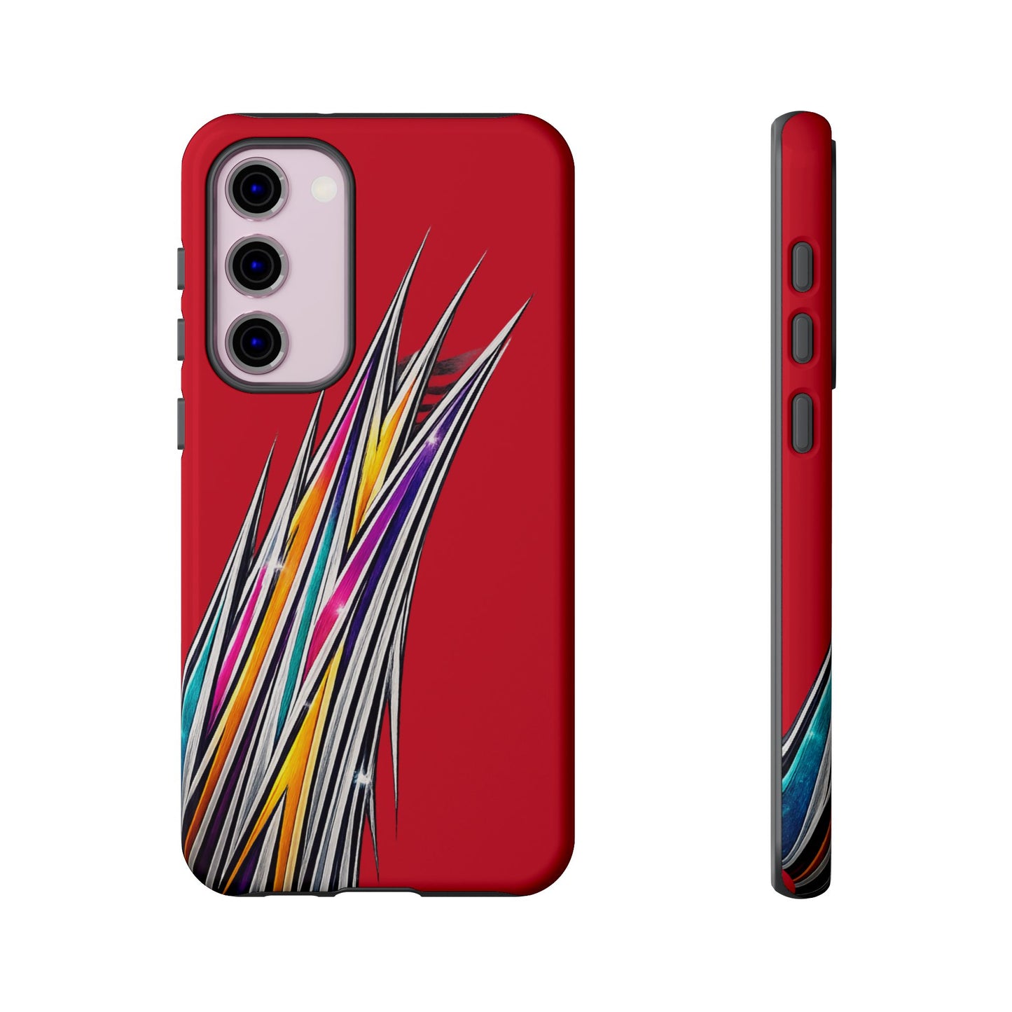 Colorburst Pinstripe Phone Case | Red Abstract Racing Stripe