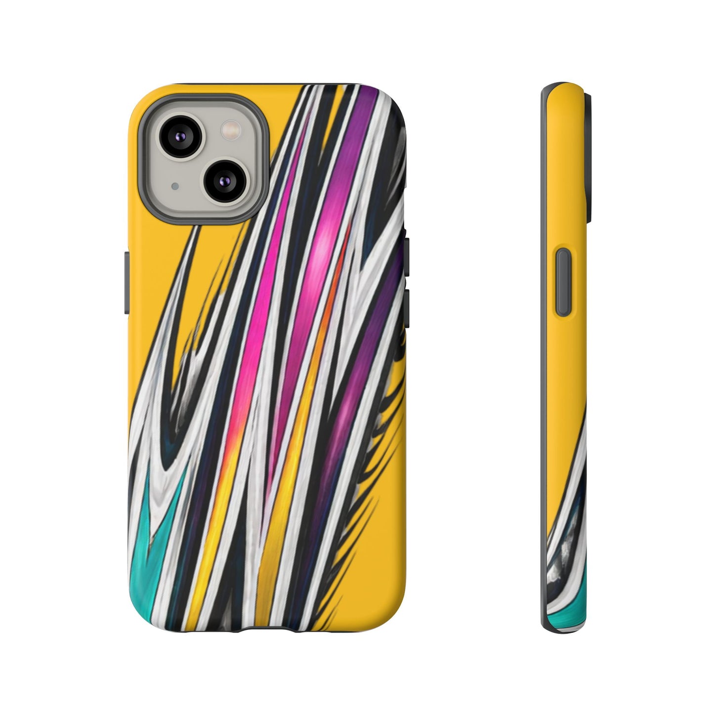 Yellow Abstract Stripes Phone Case | Tough Protective Phone Case