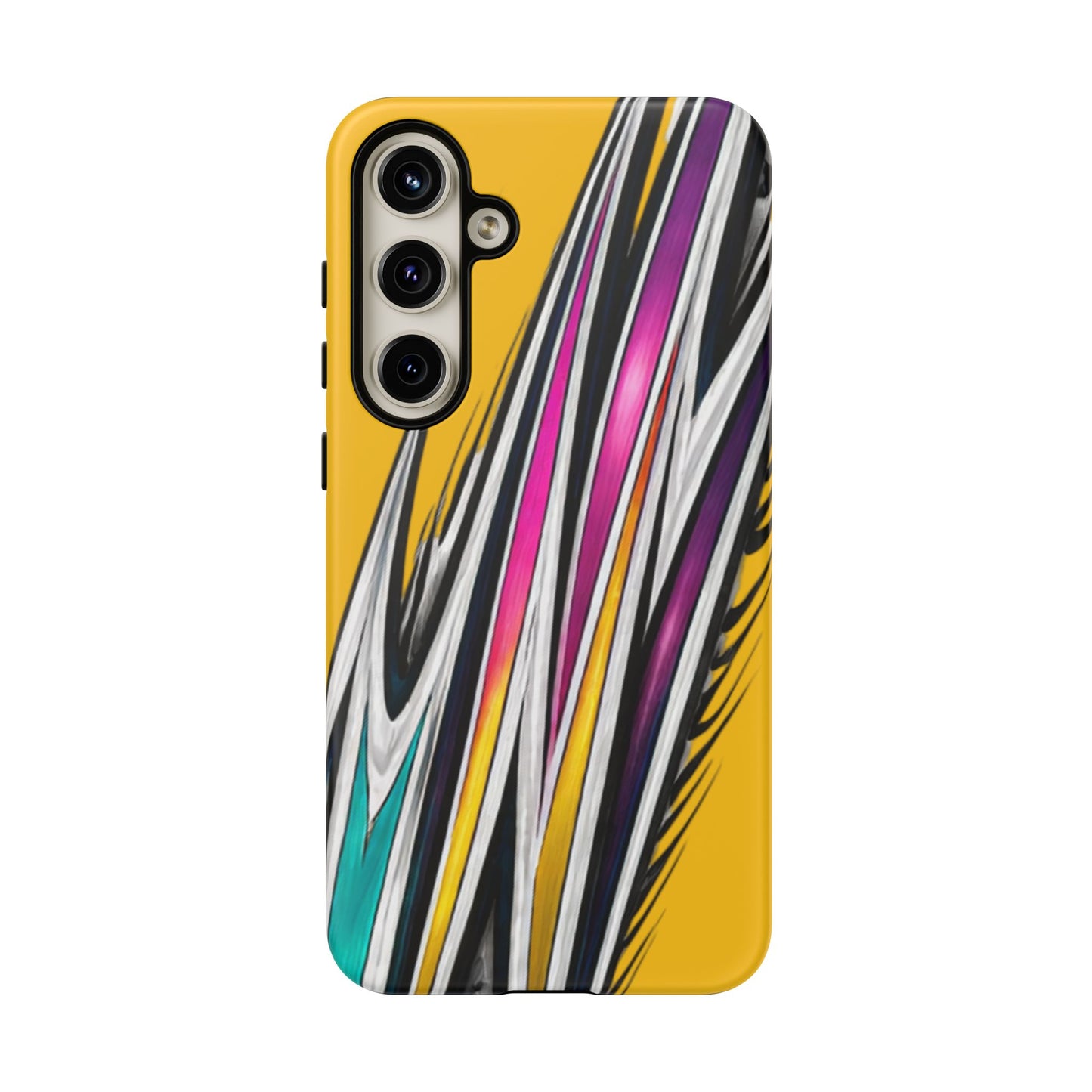 Yellow Abstract Stripes Phone Case | Tough Protective Phone Case