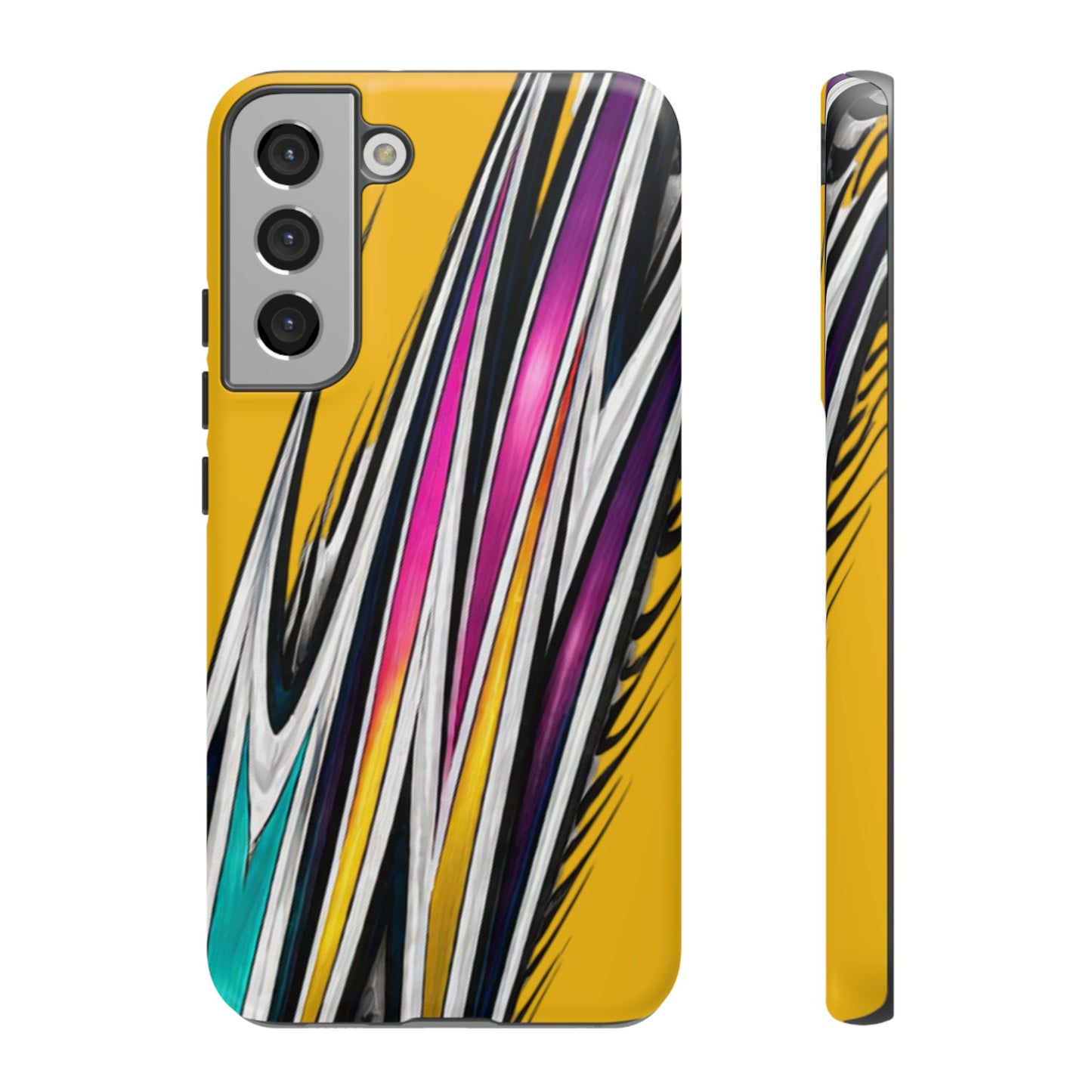 Yellow Abstract Stripes Phone Case | Tough Protective Phone Case