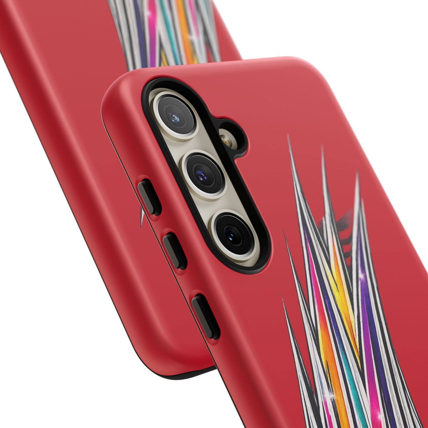 Colorburst Pinstripe Phone Case | Red Abstract Racing Stripe