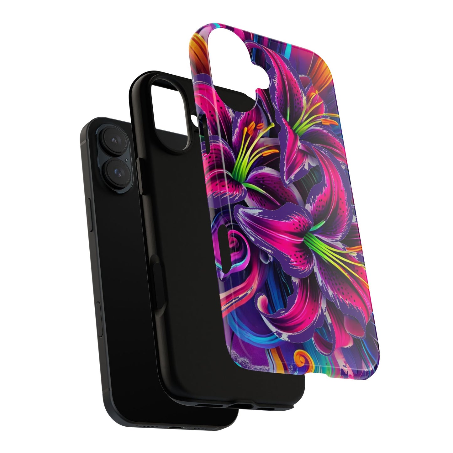 Neon Lily Illustration Tough Case | Floral Phone Cover