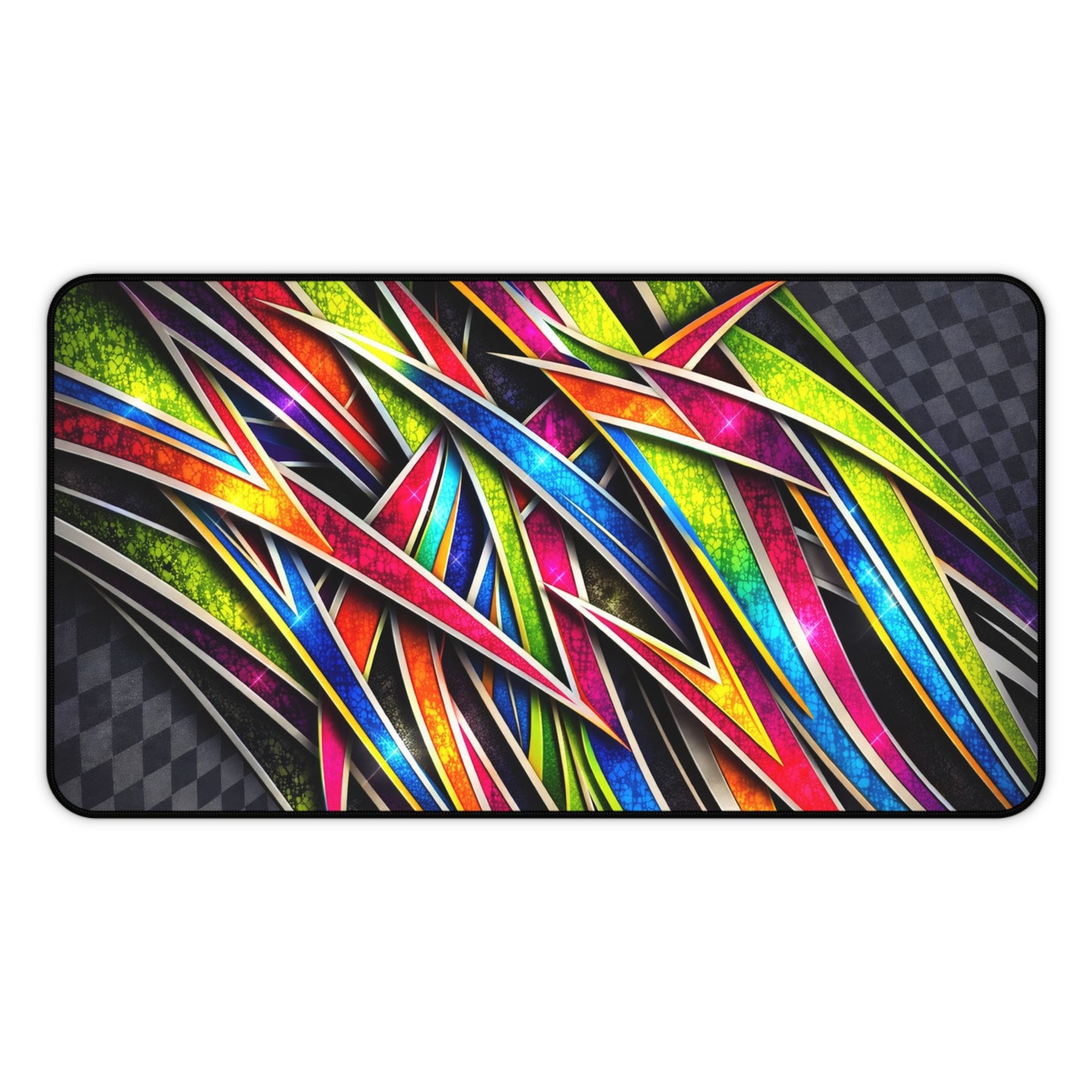 Desk Mat Vibrant Neon Abstract Gaming Mouse Pad