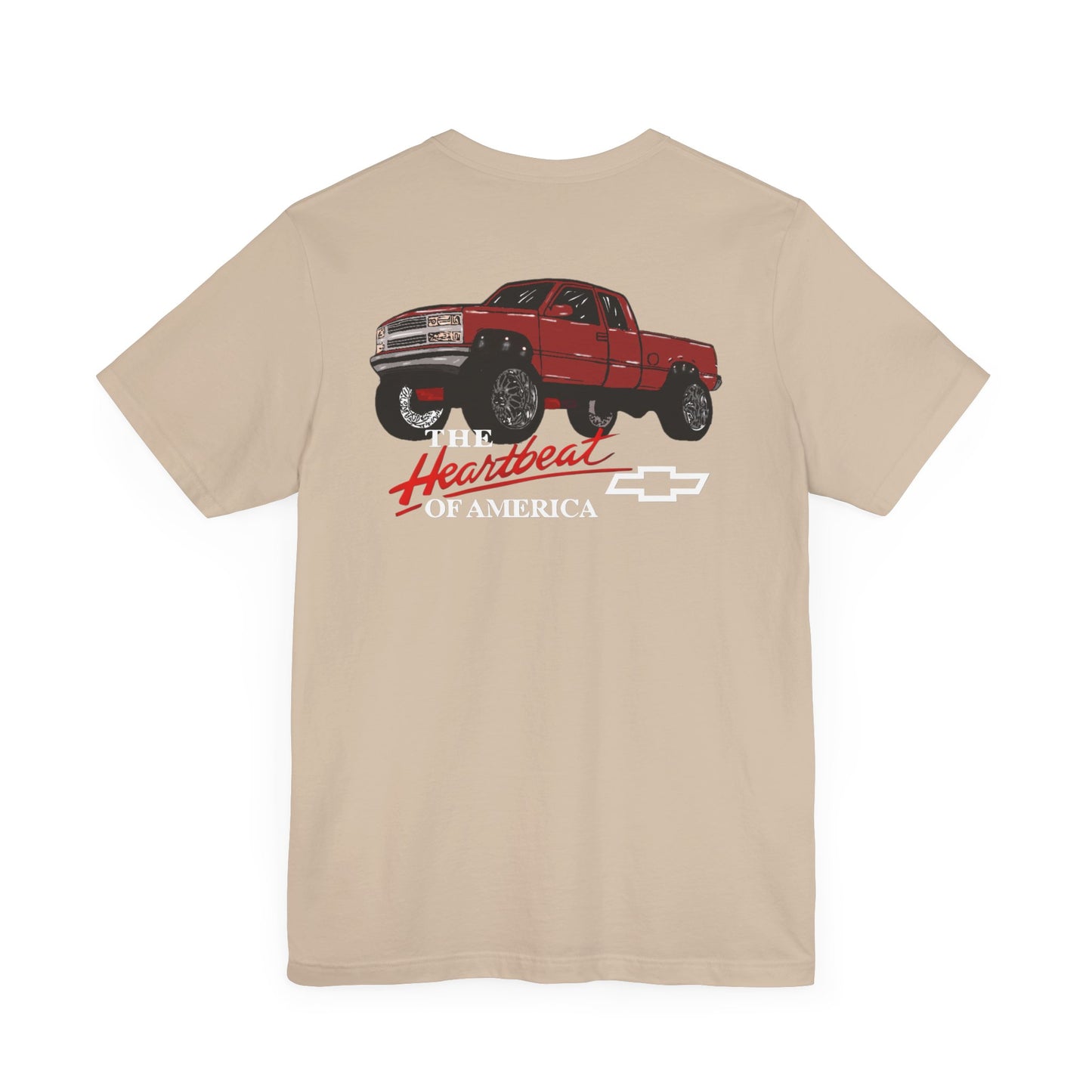 Heartbeat America Tee, Unisex Short Sleeve T-Shirt, Casual Vintage Style,