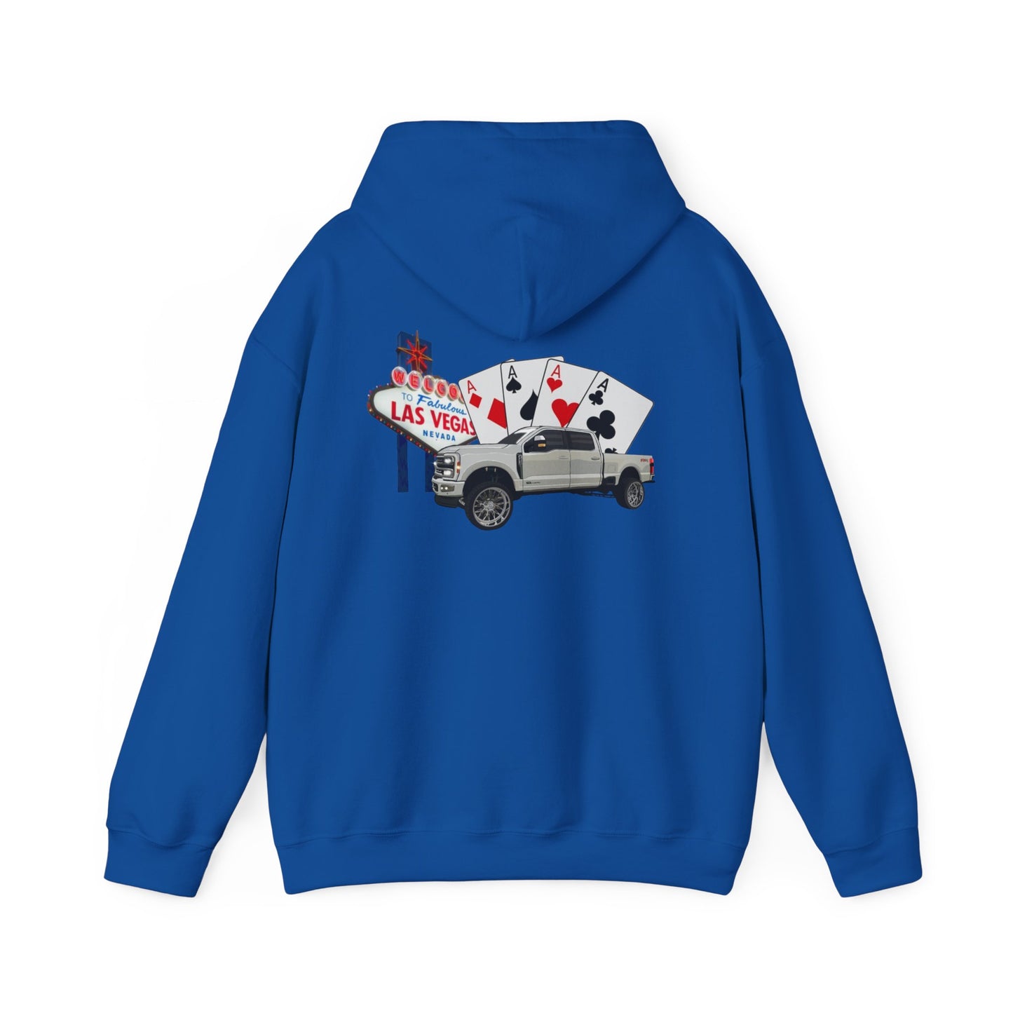 Las Vegas Truck Graphic Hoodie – Casino Cards & Welcome Sign Pullover